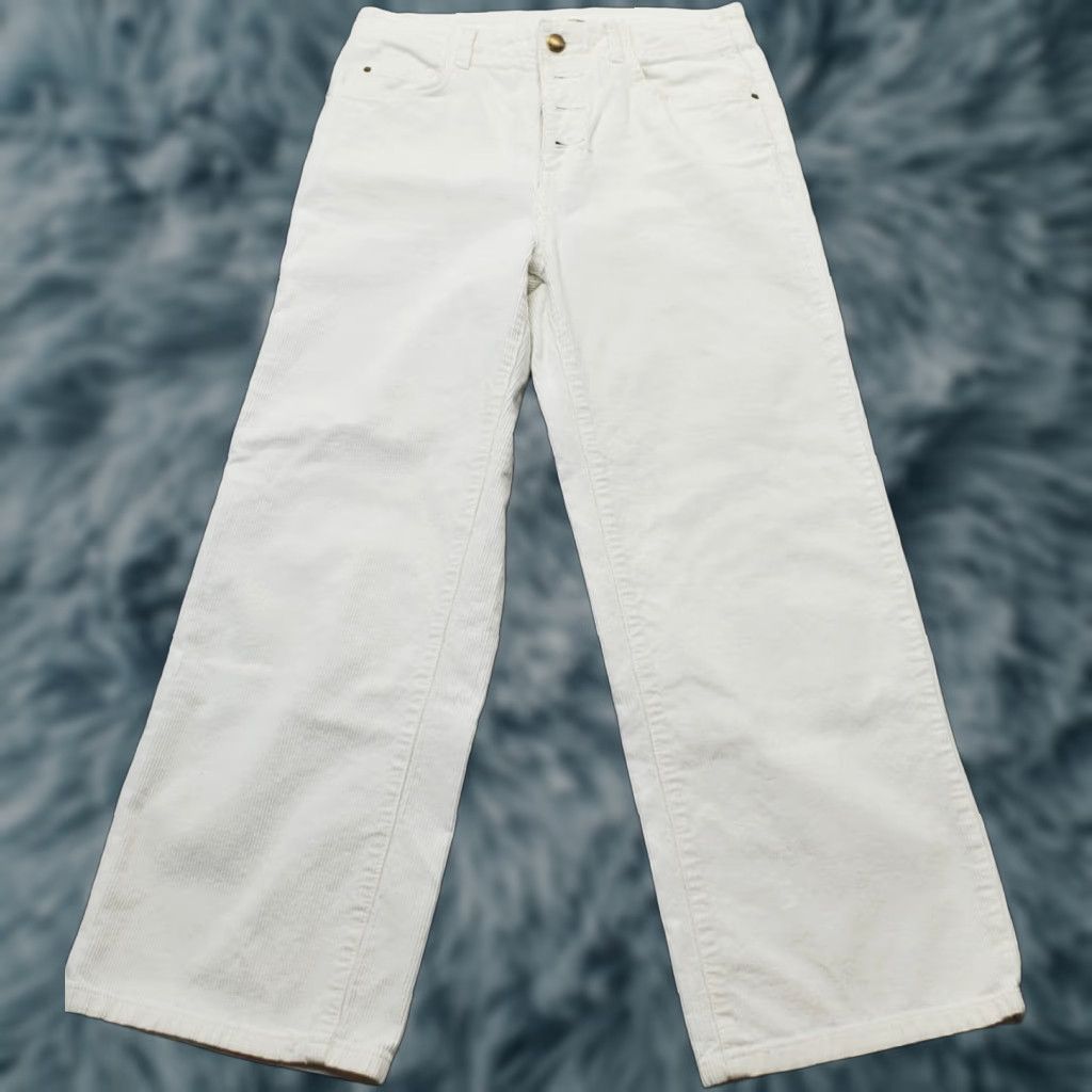 Billabong Billabong Womens Corduroy Pants 28 White Classic Flat Front Straight Button Fly Pants Size 28" / US 6 / IT 42 - 1 Thumbnail