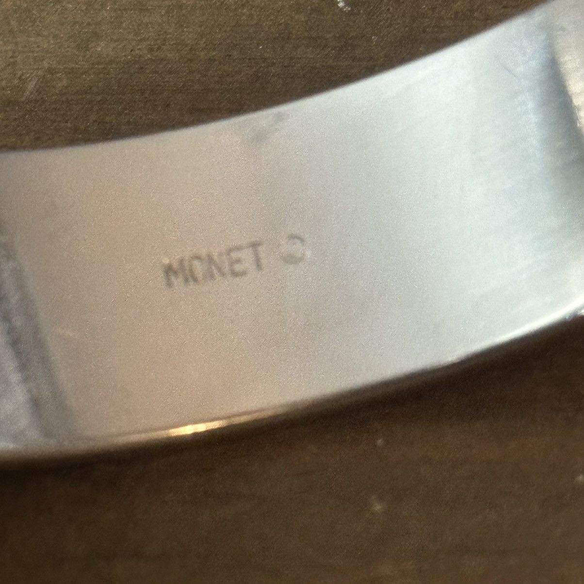 Monet Vintage Monet textured silver tone bangle bracelet Size ONE SIZE - 3 Thumbnail