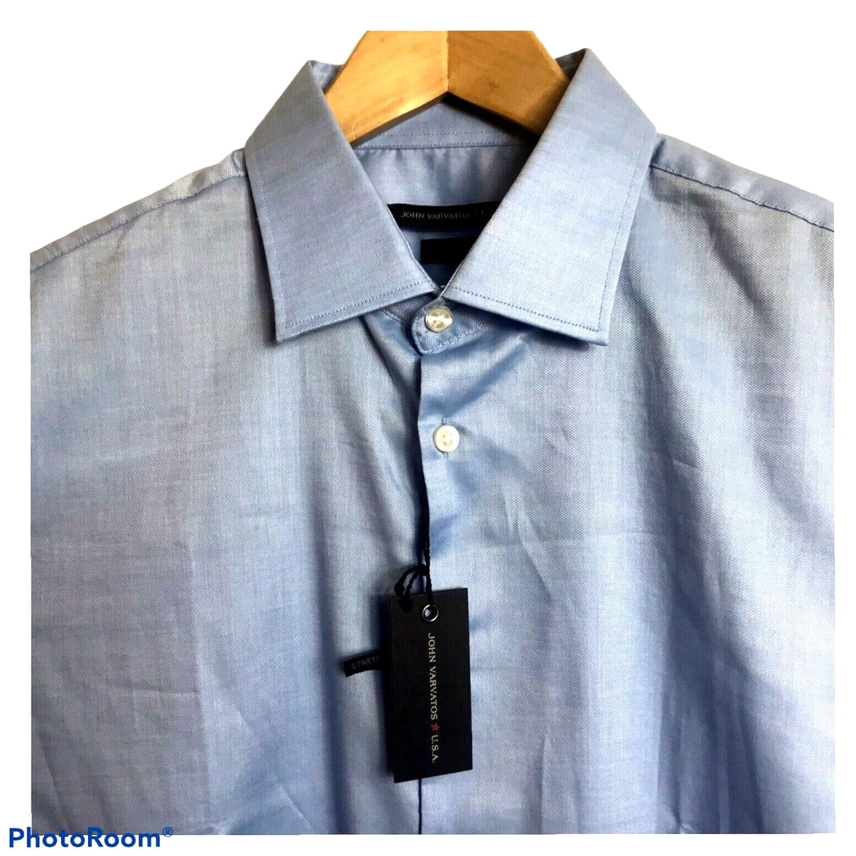 John Varvatos John Varvatos Shirt Mens 16.5 32/33 Cotton Stretch Blue Woven Regular Fit Dress Shirt Mens Blue 16.5 32/33 Size US L / EU 52-54 / 3 - 3 Thumbnail