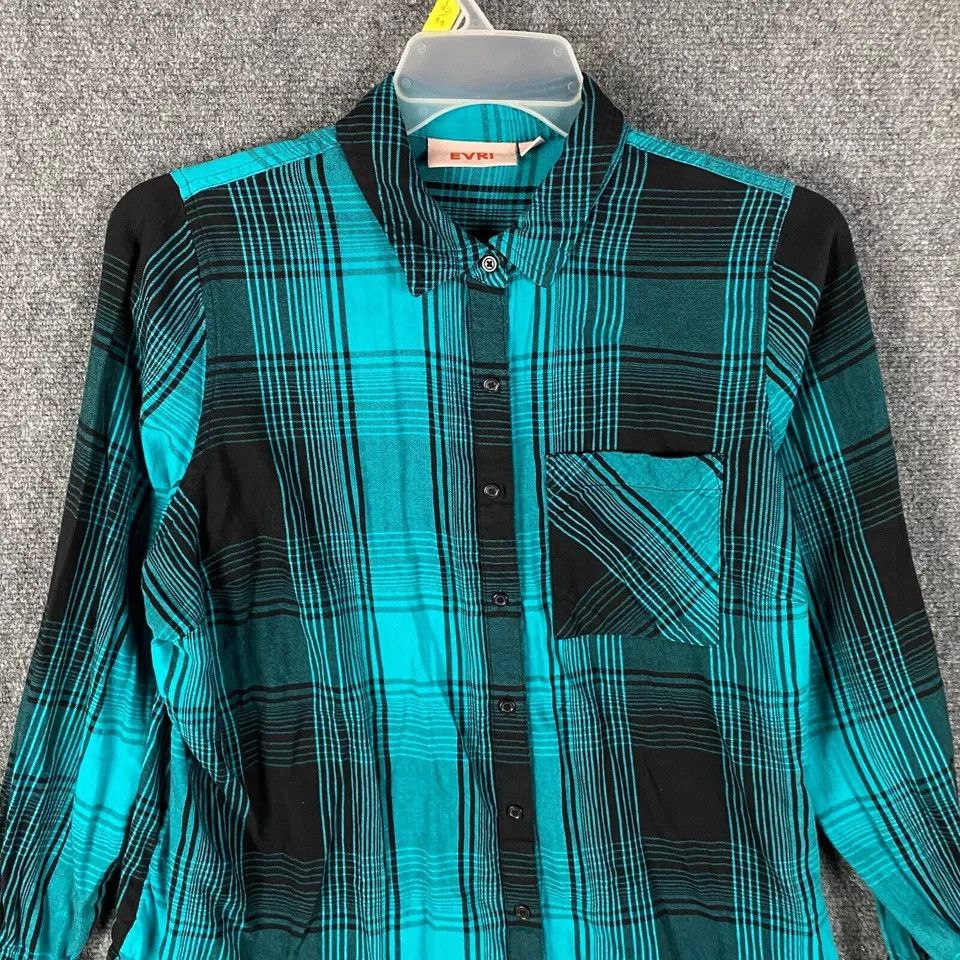 Other Evri Button Up Top Women's 0X Long Sleeve Cotton Blend Size L / US 10 / IT 46 - 2 Thumbnail