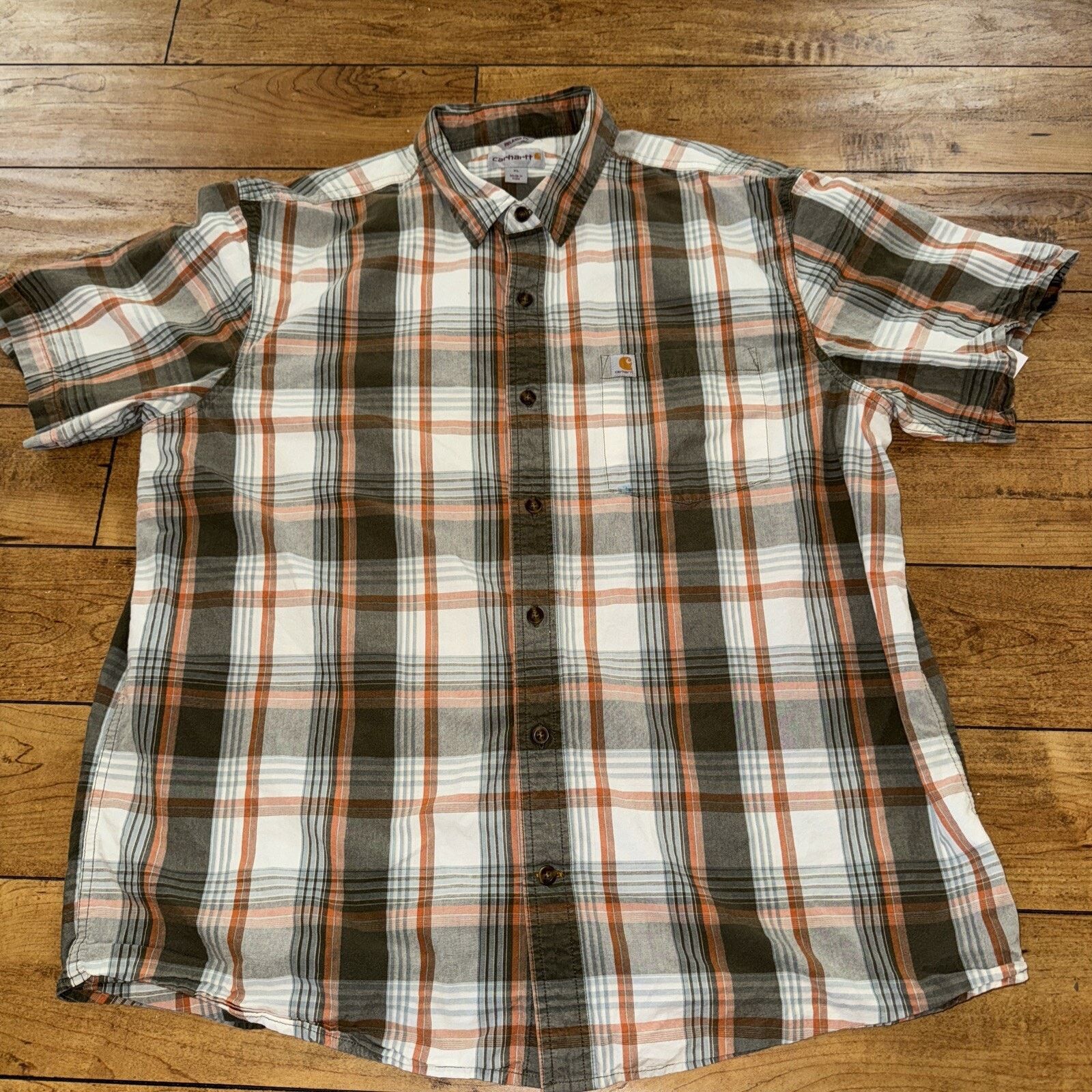 Carhartt Carhartt Short Sleeve Plaid Shirt XL 24x29 Y2K Style Size US XL / EU 56 / 4 - 1 Thumbnail