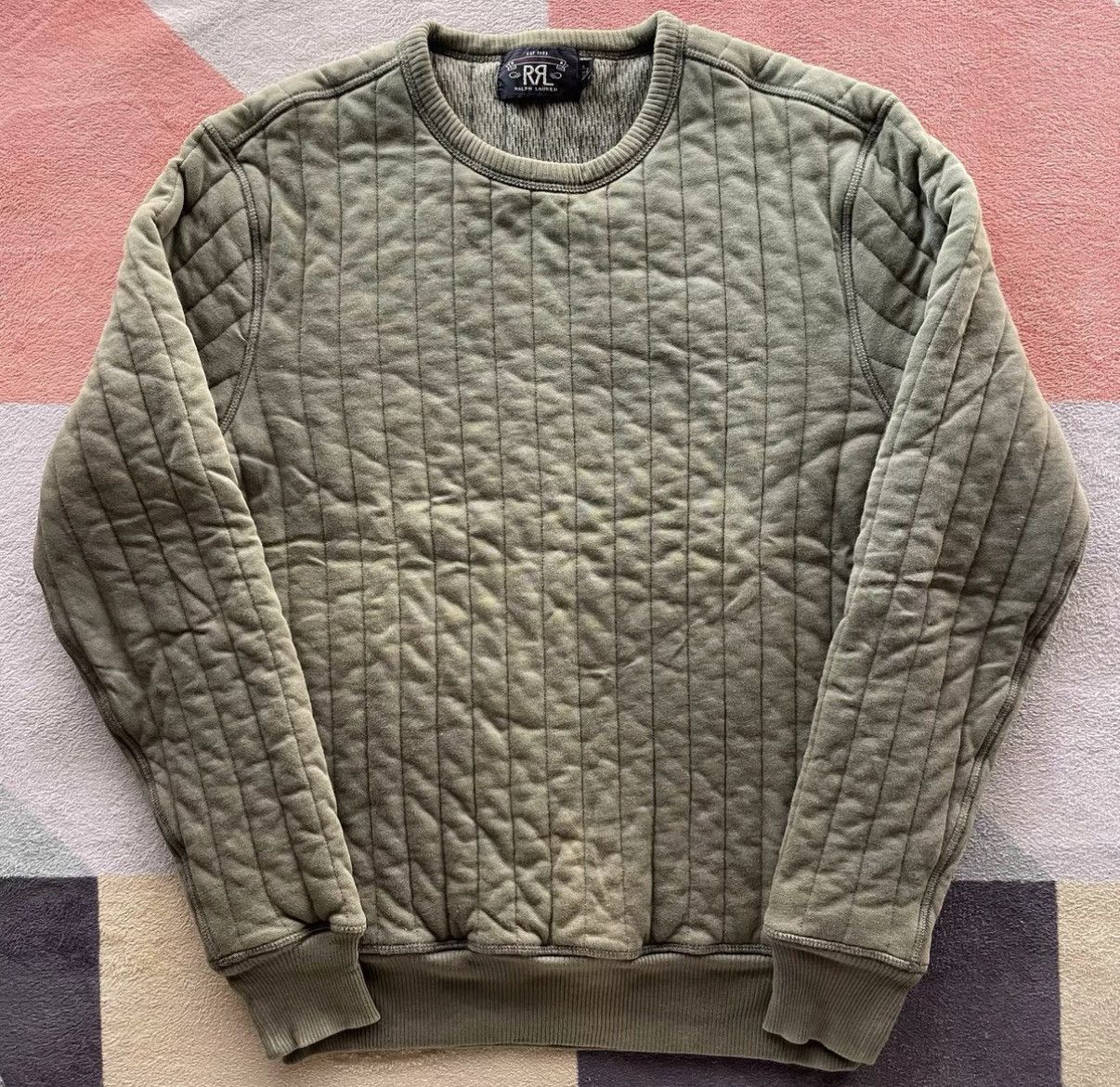 RRL Ralph Lauren RRL Ralph Lauren Olive Green Quilted Sweatshirt K22 Size US S / EU 44-46 / 1 - 1 Thumbnail