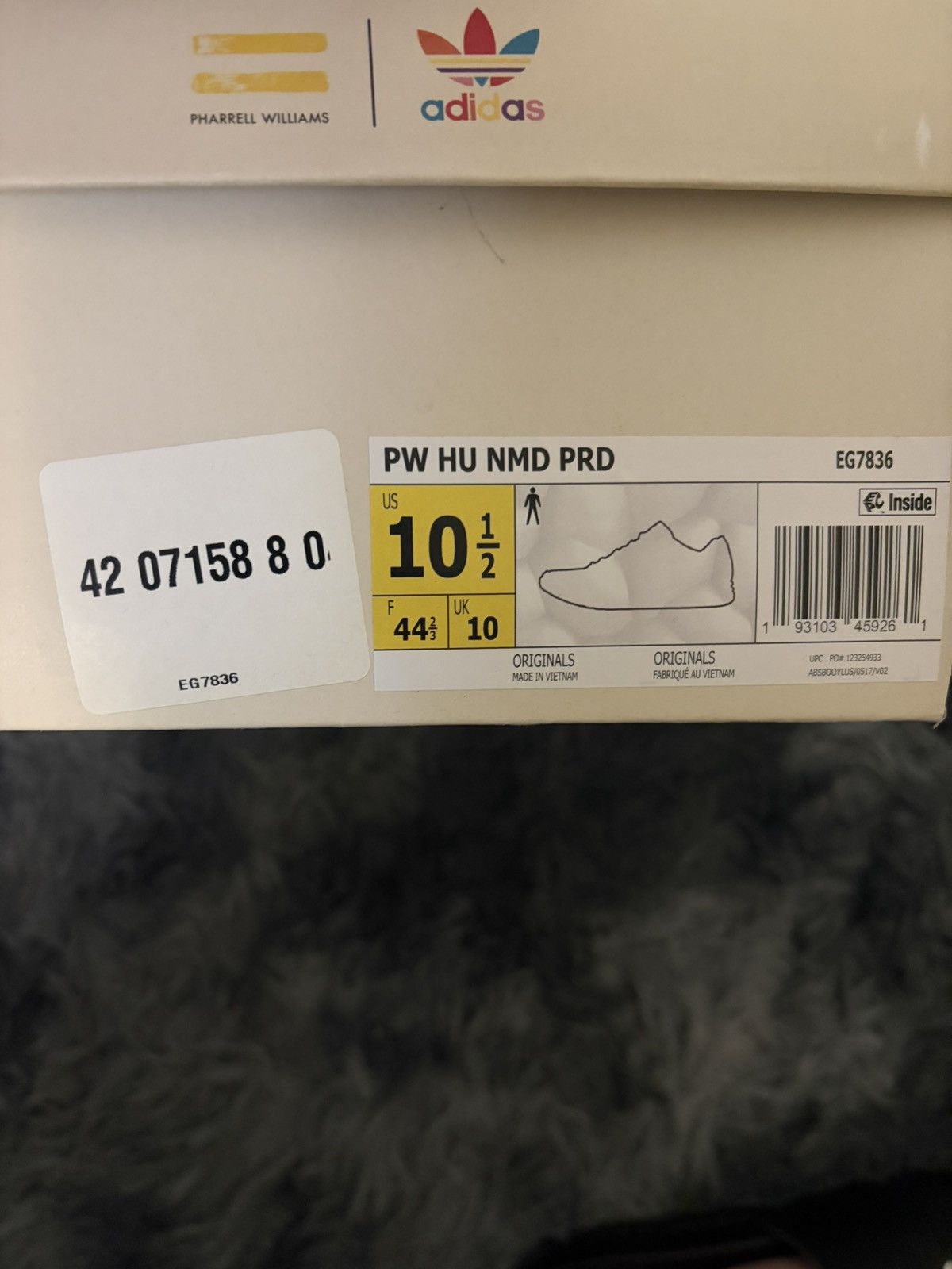 Pharrell Adidas x Pharrell Williams HU NMD PRD "Core Black" Size US 10.5 / EU 43-44 - 8 Thumbnail