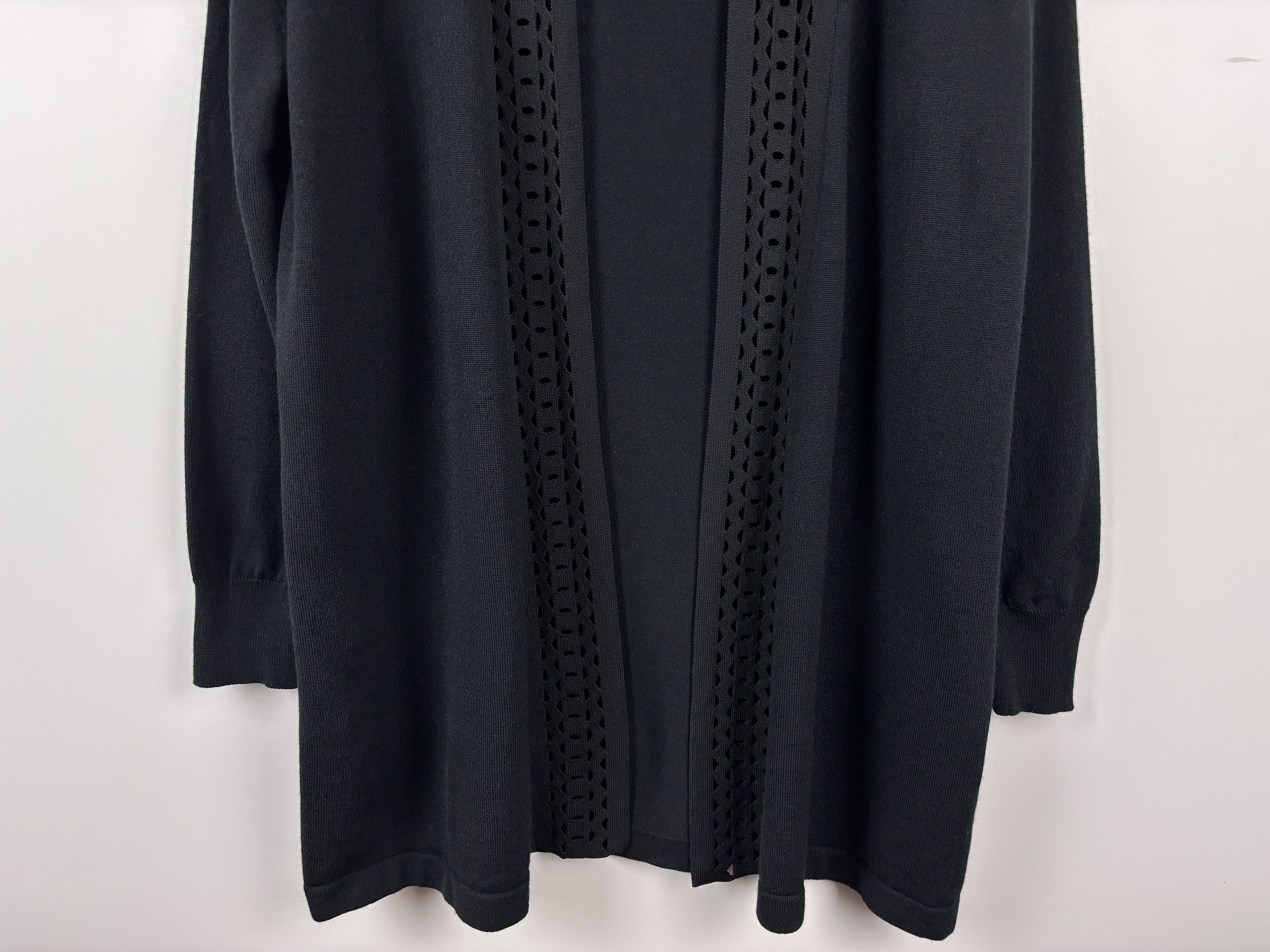 Sandro Sandro Paris Open Long Cardigan Wool Acrylic Black Size 3 Size M / US 6-8 / IT 42-44 - 3 Thumbnail