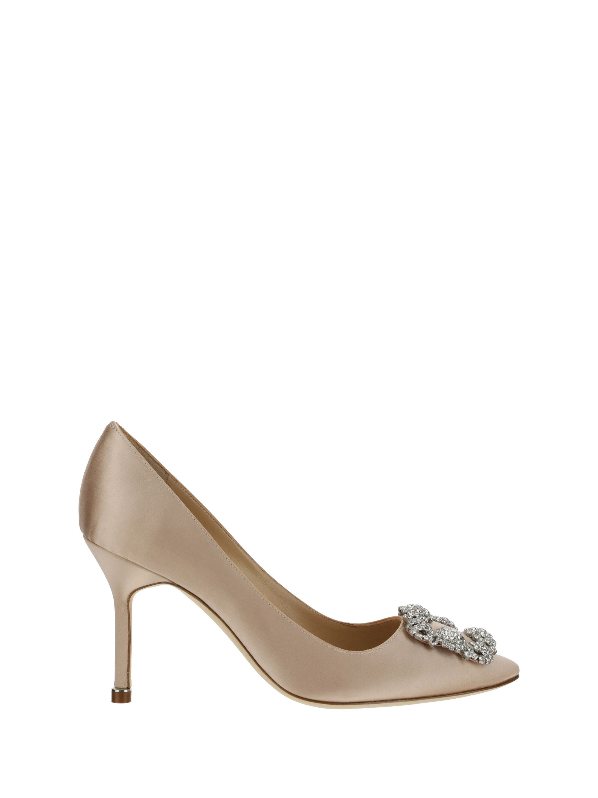 Escarpins Manolo Blahnik Hangisli - Satin Blanc, Taille US 11.5, Style Slingback - Neuf Avec Défauts Mineurs