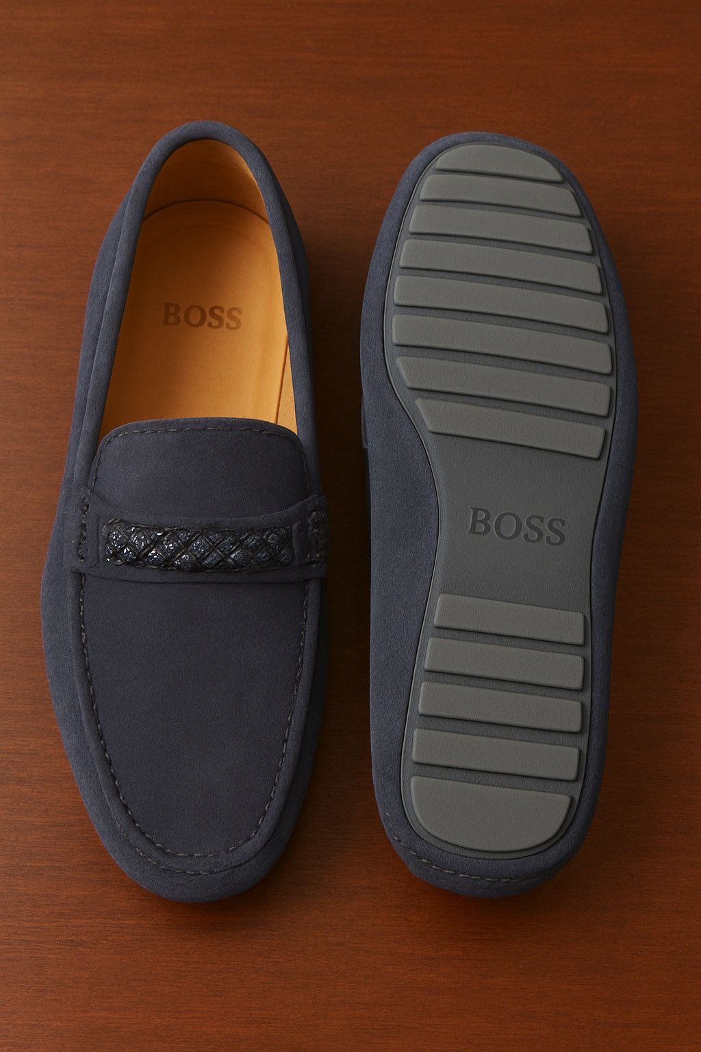 Hugo Boss Hugo Boss Men’s Suede Loafers Navy Blue Size 7.5 Size US 7.5 / EU 40-41 - 1 Preview