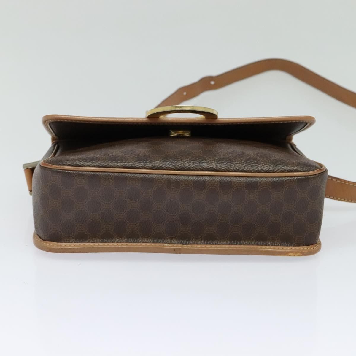 Celine CELINE Macadam Canvas Circle Shoulder Bag Pvc Leather Brown Size ONE SIZE - 9 Thumbnail
