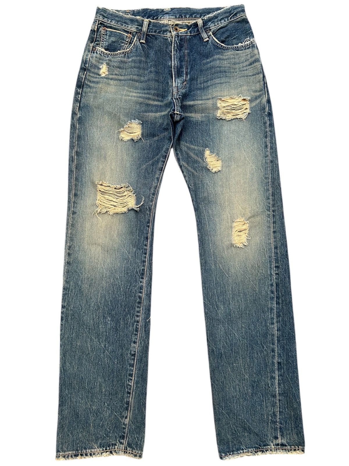 Thrashed Vintage Edwin 505 Selvedge Rusty Denim Jeans