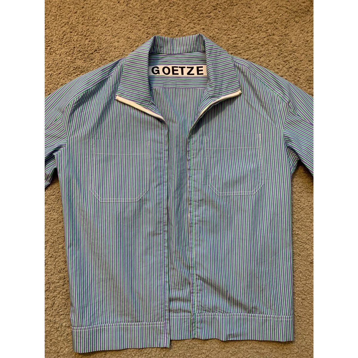 GOETZE GOETZE PLEATED CROPPED STRIPE SHIRT JACKET Size US S / EU 44-46 / 1 - 23 Thumbnail