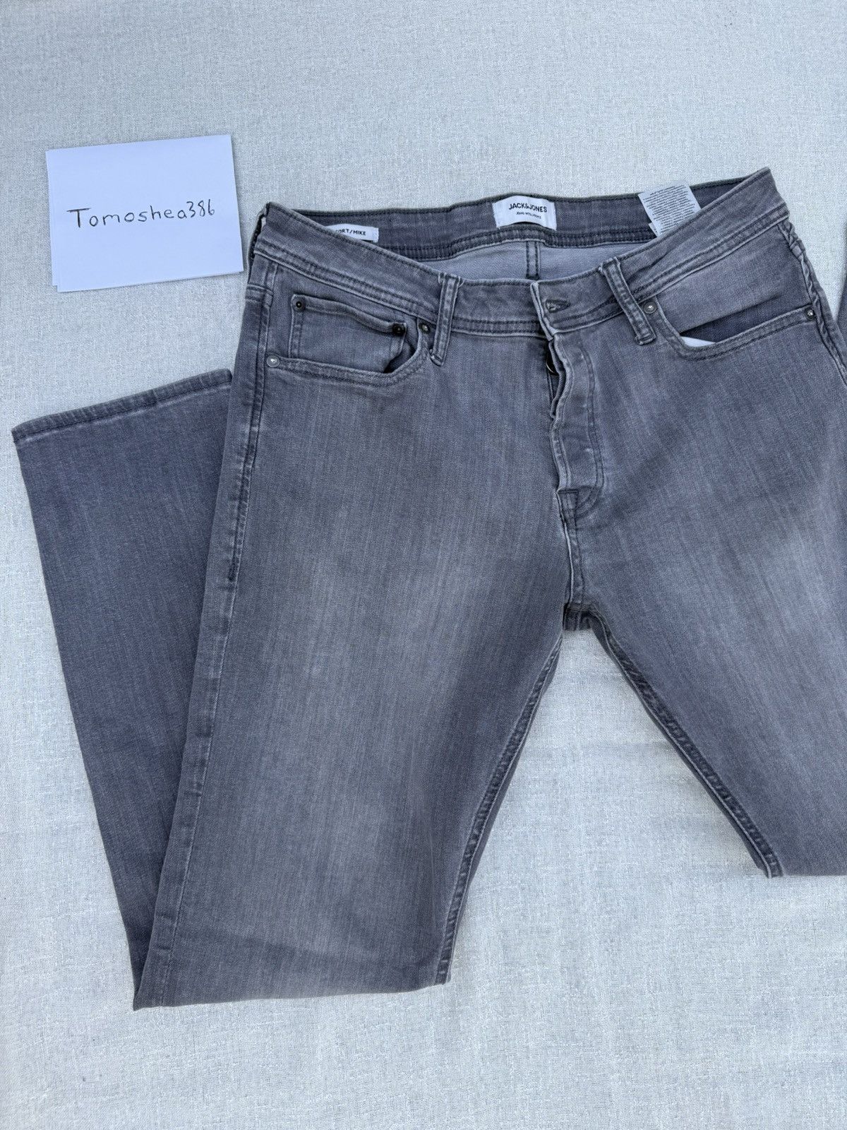 Jack & Jones Faded Grey Straight Jeans Size US 32 / EU 48 - 1 Thumbnail