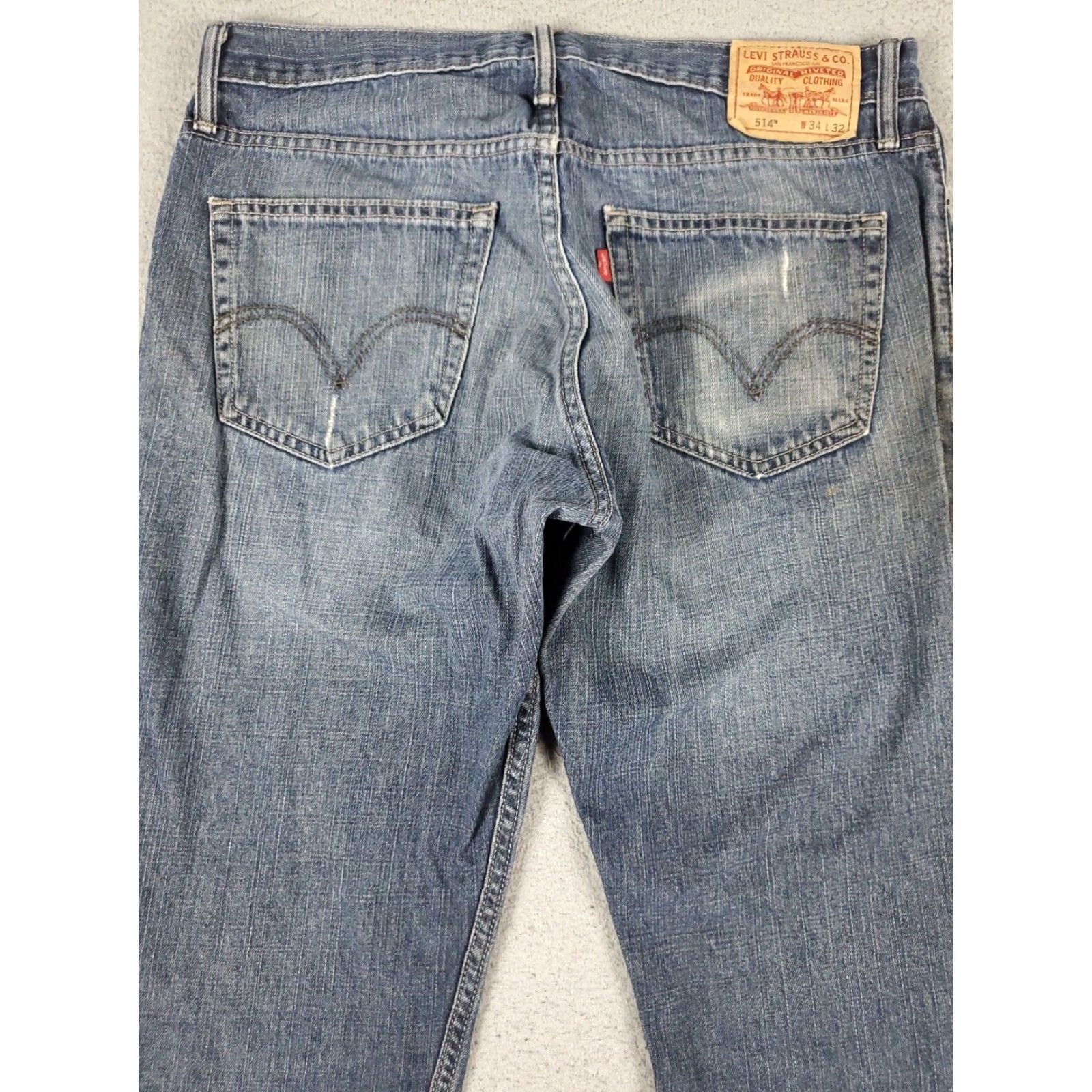 Levi's Levis Mens 514 Blue Straight Leg Jeans Size 34x32 Extra Large Denim Pants Size US 34 / EU 50 - 7 Thumbnail
