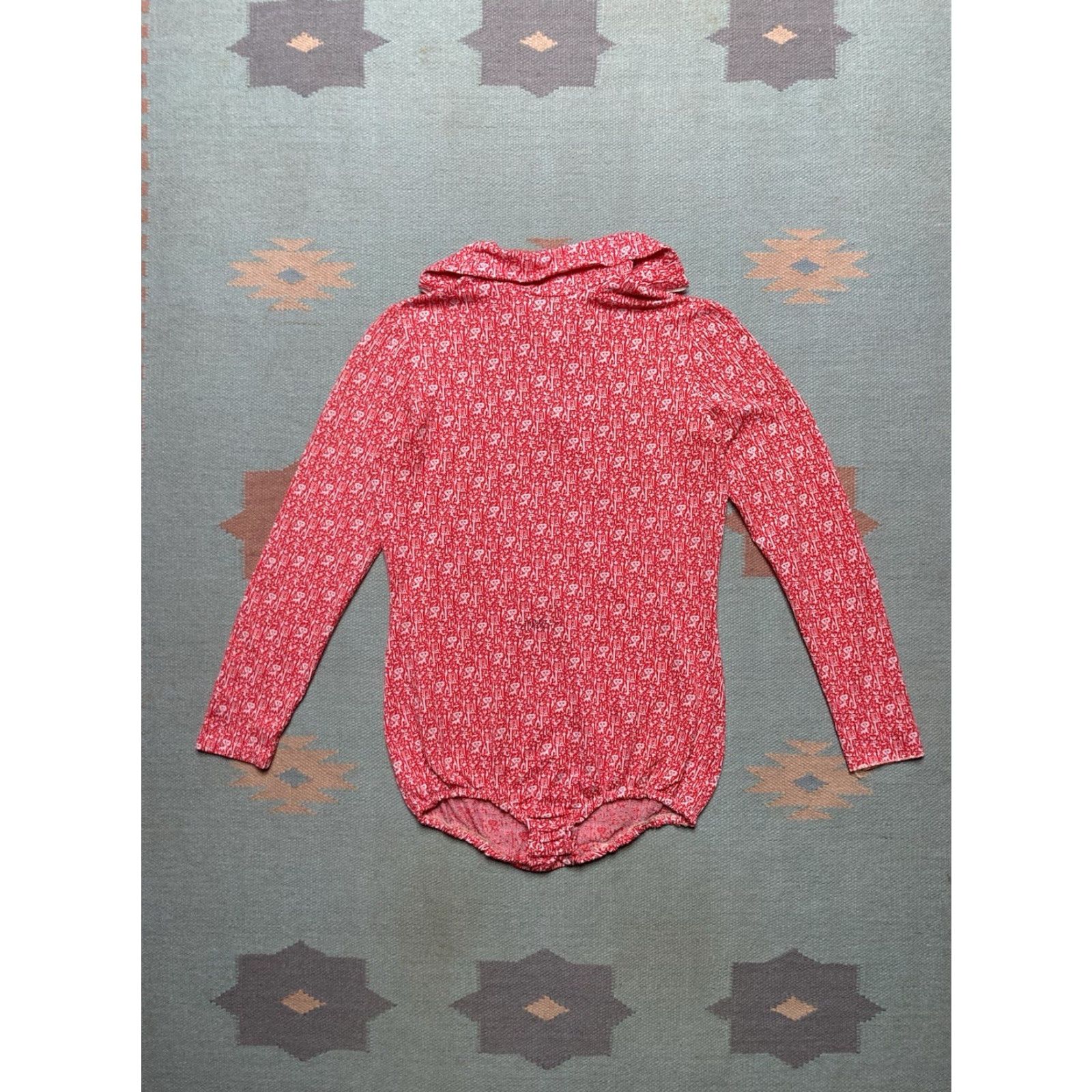 Vintage VINTAGE 70s Langtry One Piece Bathing Swim Suit 1/4 Zip Playsuit Long Sleeve Women’s L Red Size L / US 10 / IT 46 - 7 Thumbnail