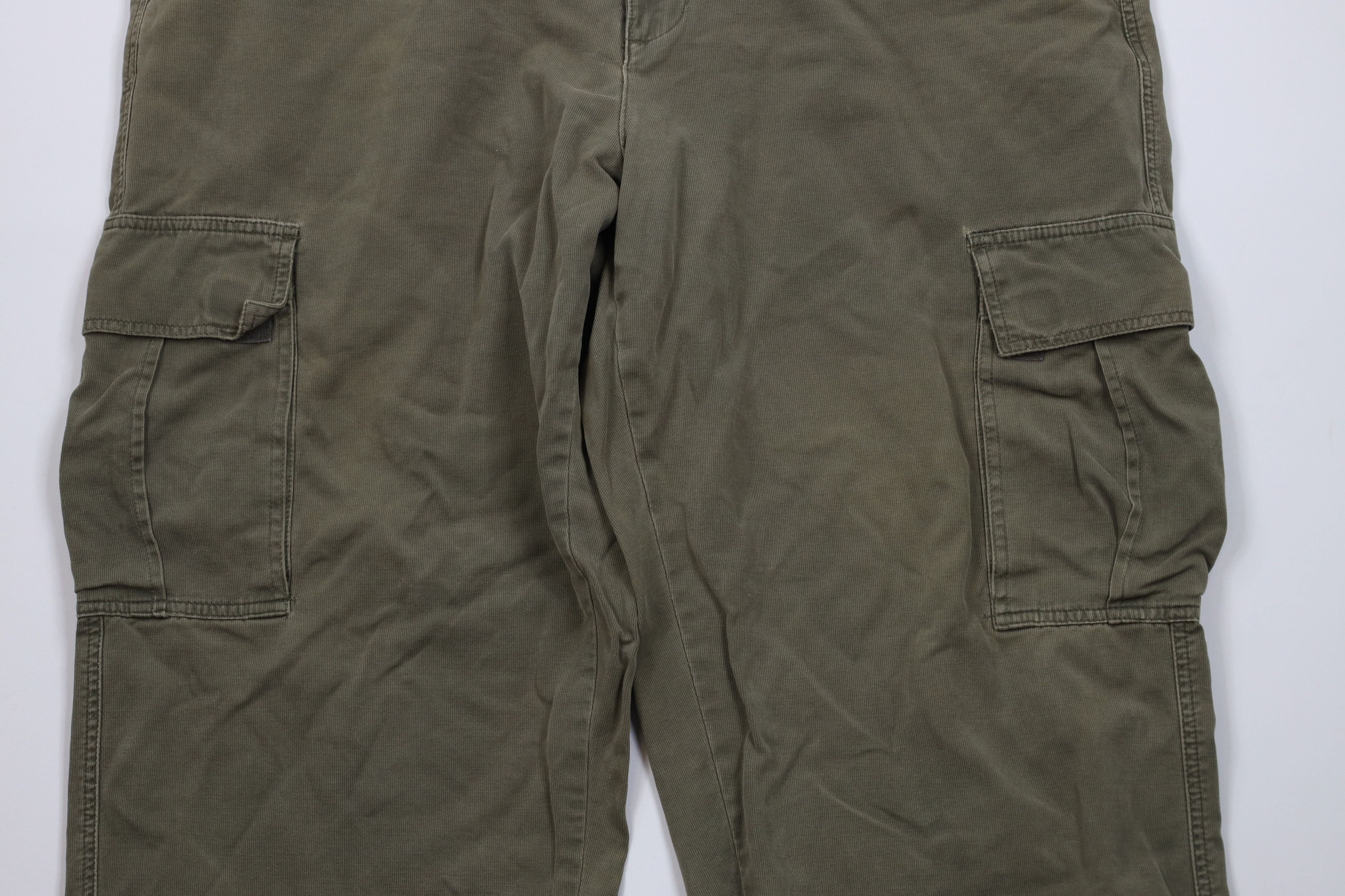Vintage Vintage 90s Streetwear Baggy Wide Leg Cargo Pants Green Size US 42 / EU 58 - 3 Thumbnail