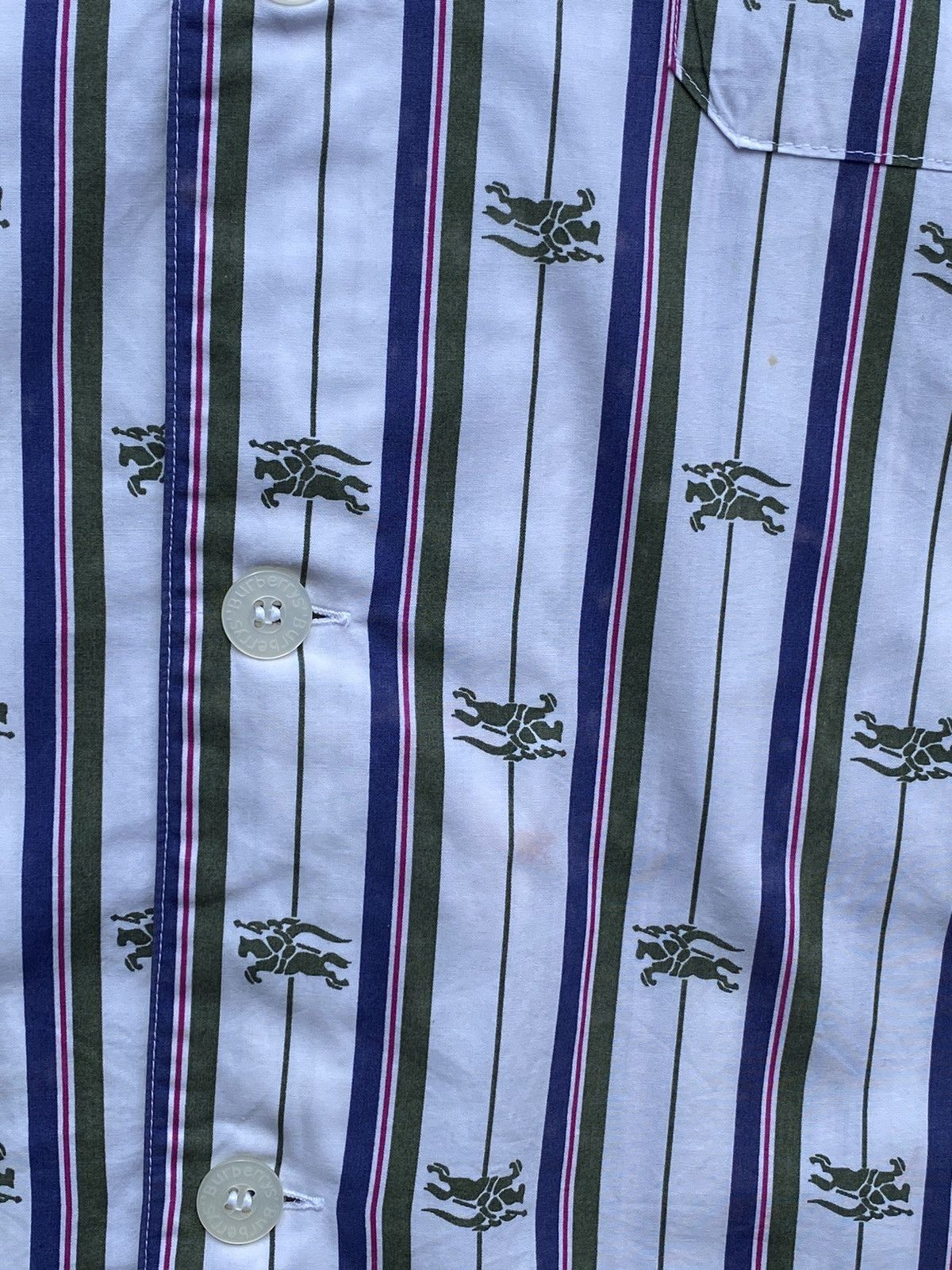 Burberry Vintage Burberry Pajama Button Up Short Sleeve - Monogram Size US XL / EU 56 / 4 - 4 Thumbnail