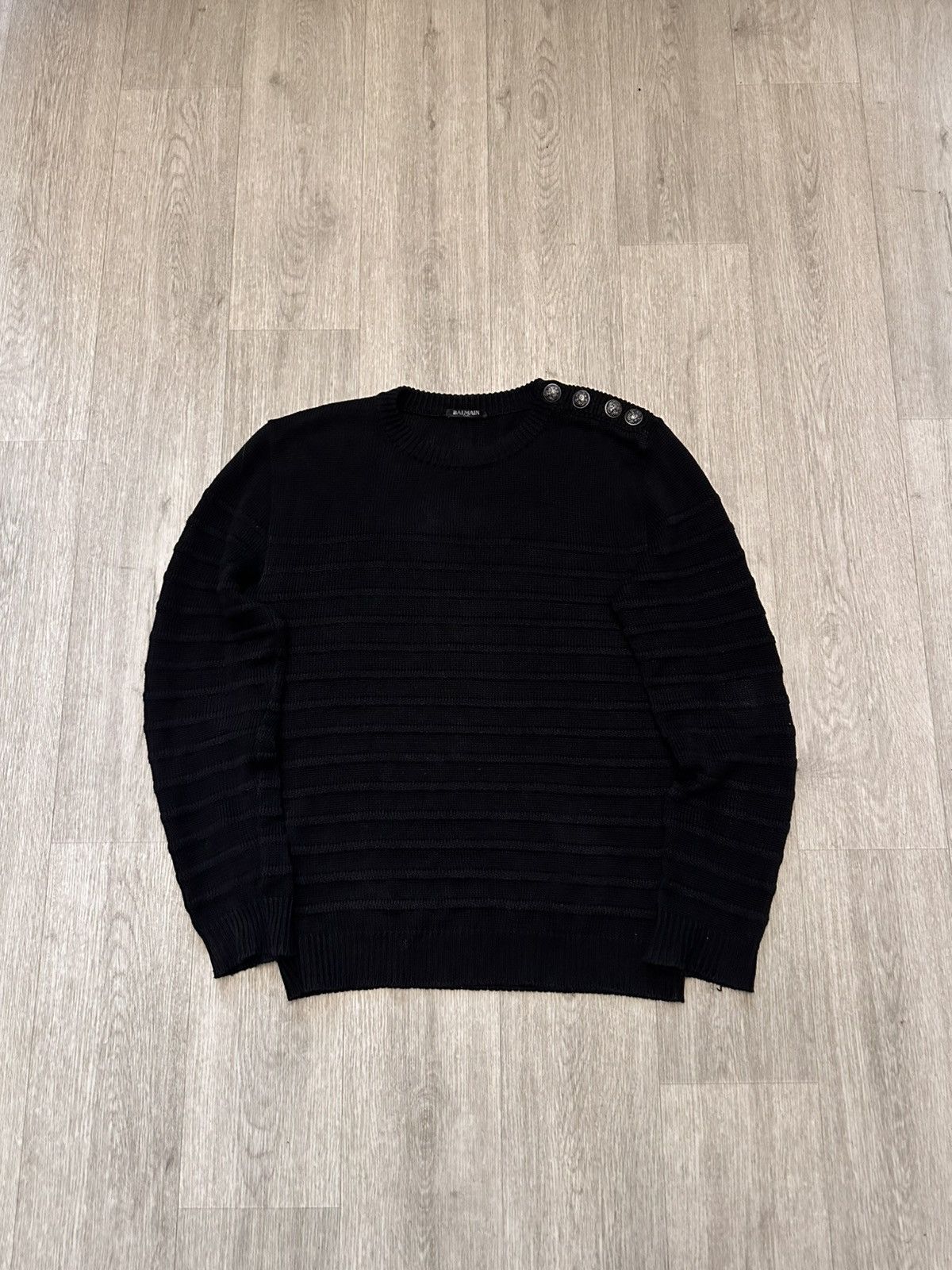 Balmain Balmain Black Sweater Mens Size US XL / EU 56 / 4 - 1 Thumbnail