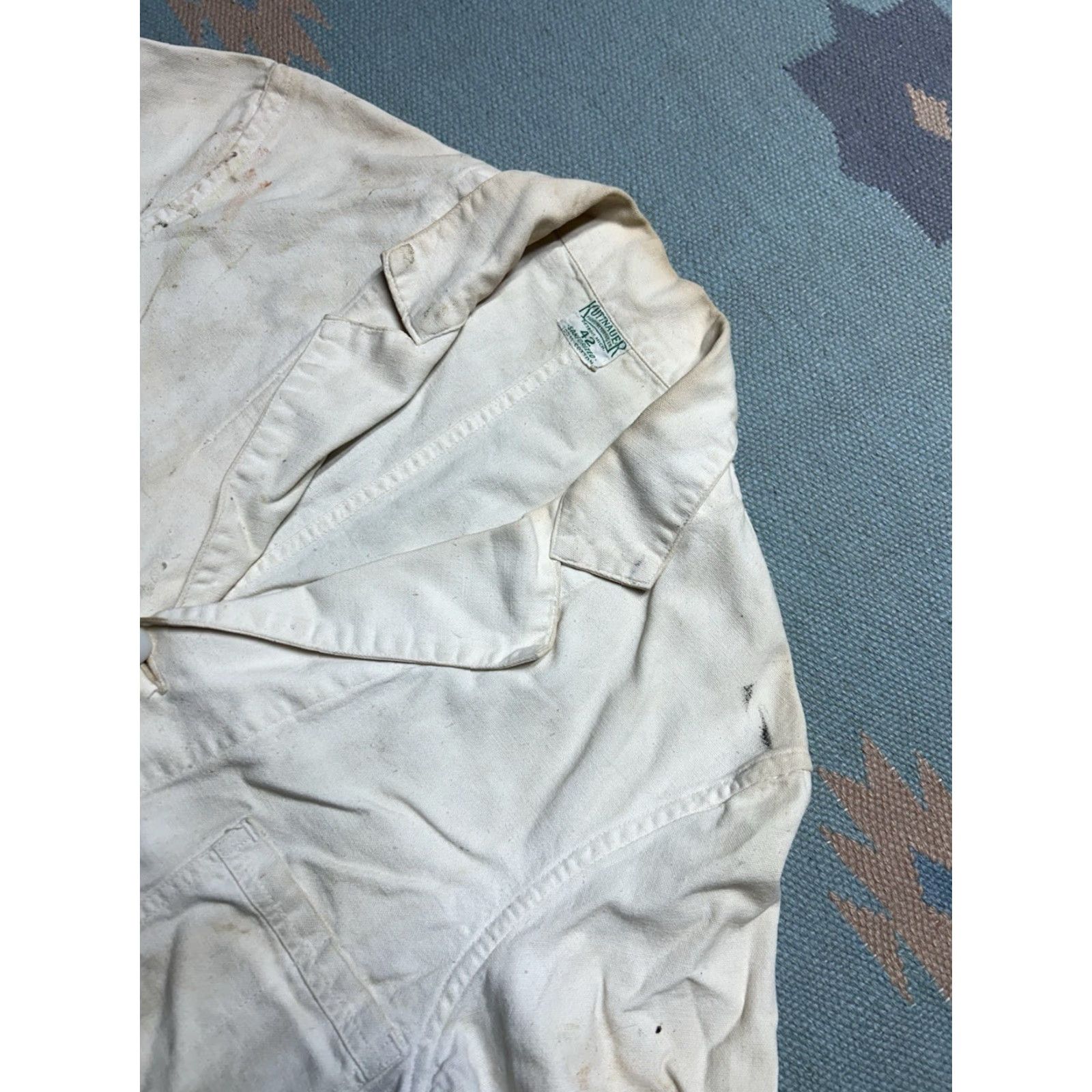Vintage VINTAGE Chore Coat Jacket Kuttnauer Detroit White Canvas 42 M Mens Size US XS / EU 42 / 0 - 5 Thumbnail