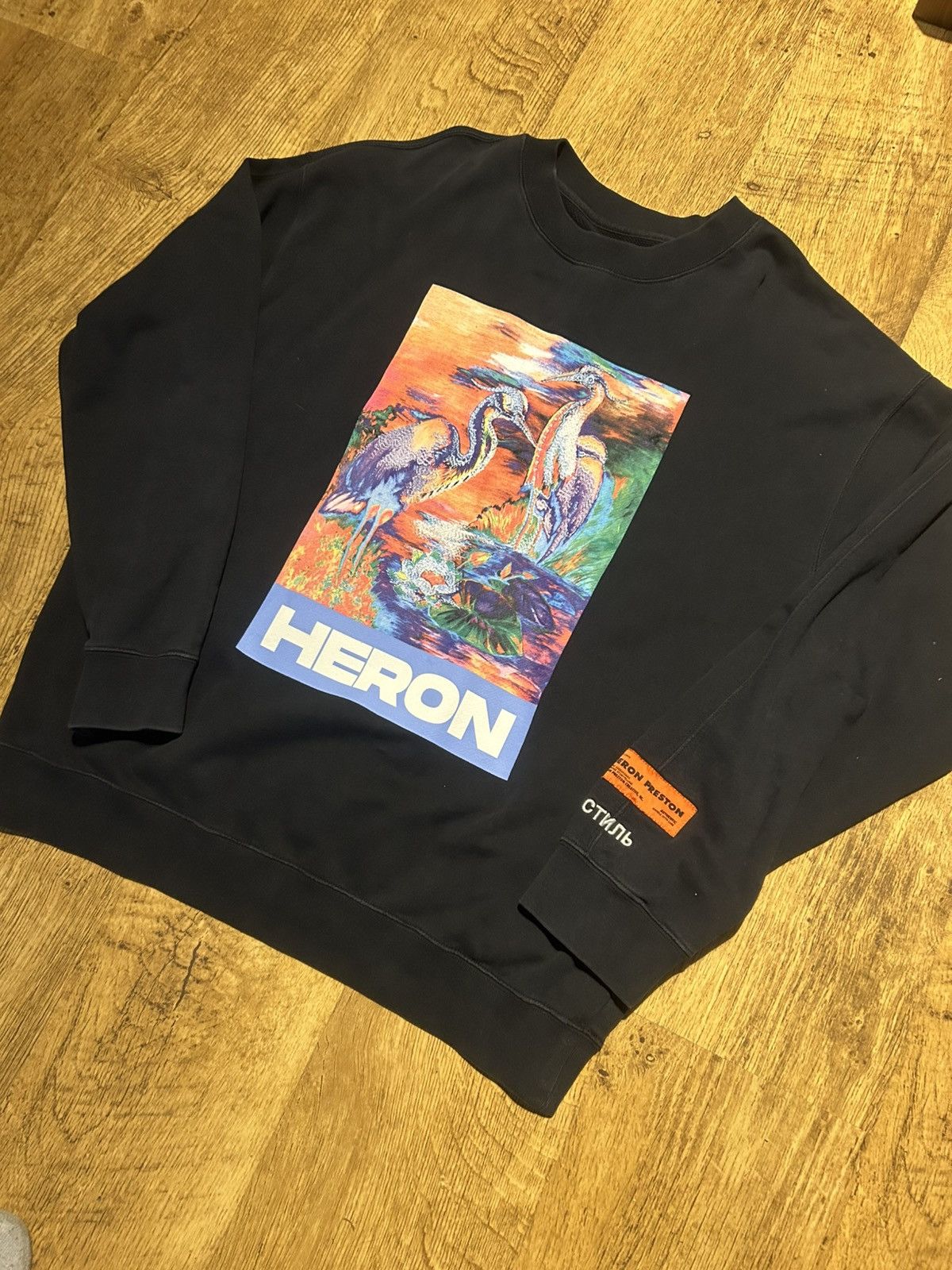 Heron Preston Heron Preston Heron Watercolor Print Crewneck Sweatshirt Size US M / EU 48-50 / 2 - 2 Thumbnail