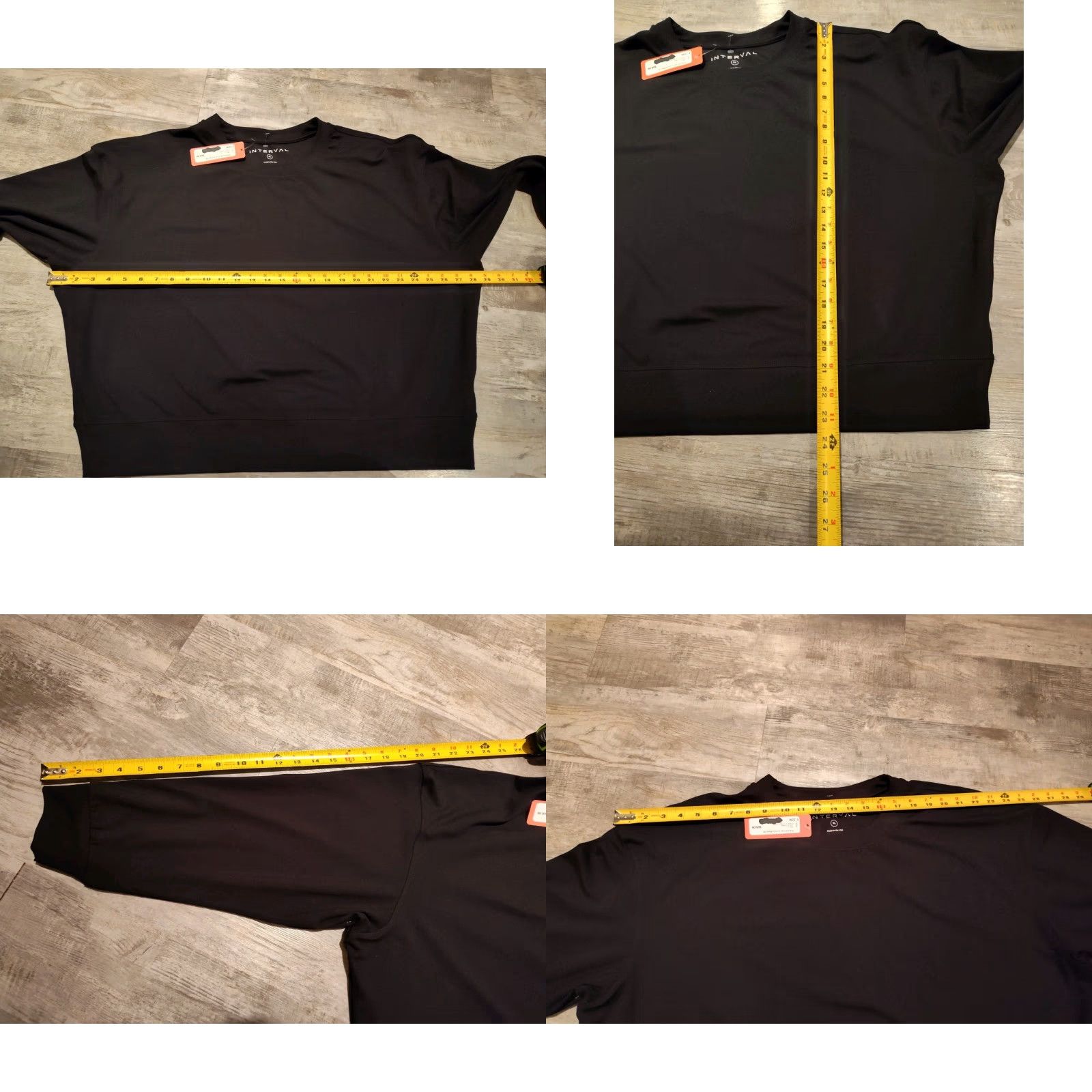 Vintage Interval Women's Lifestyle Lux Crew Sweatshirt Black NWT XL USA Made Stretch Size XL / US 12-14 / IT 48-50 - 8 Thumbnail