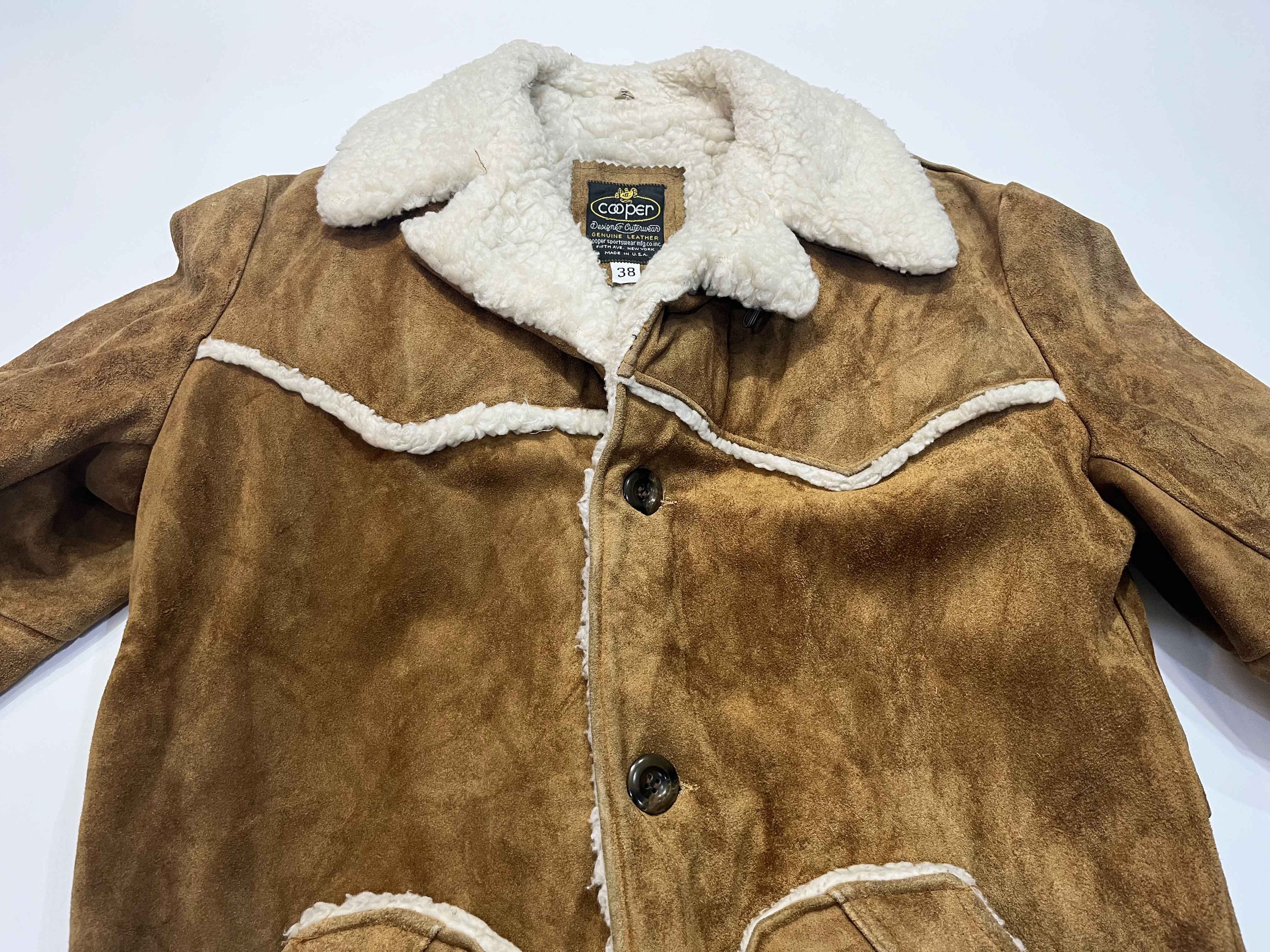 Cooper Vtg Cooper Western Rancher Shearling Suede Leather Jacket Size US M / EU 48-50 / 2 - 2 Thumbnail