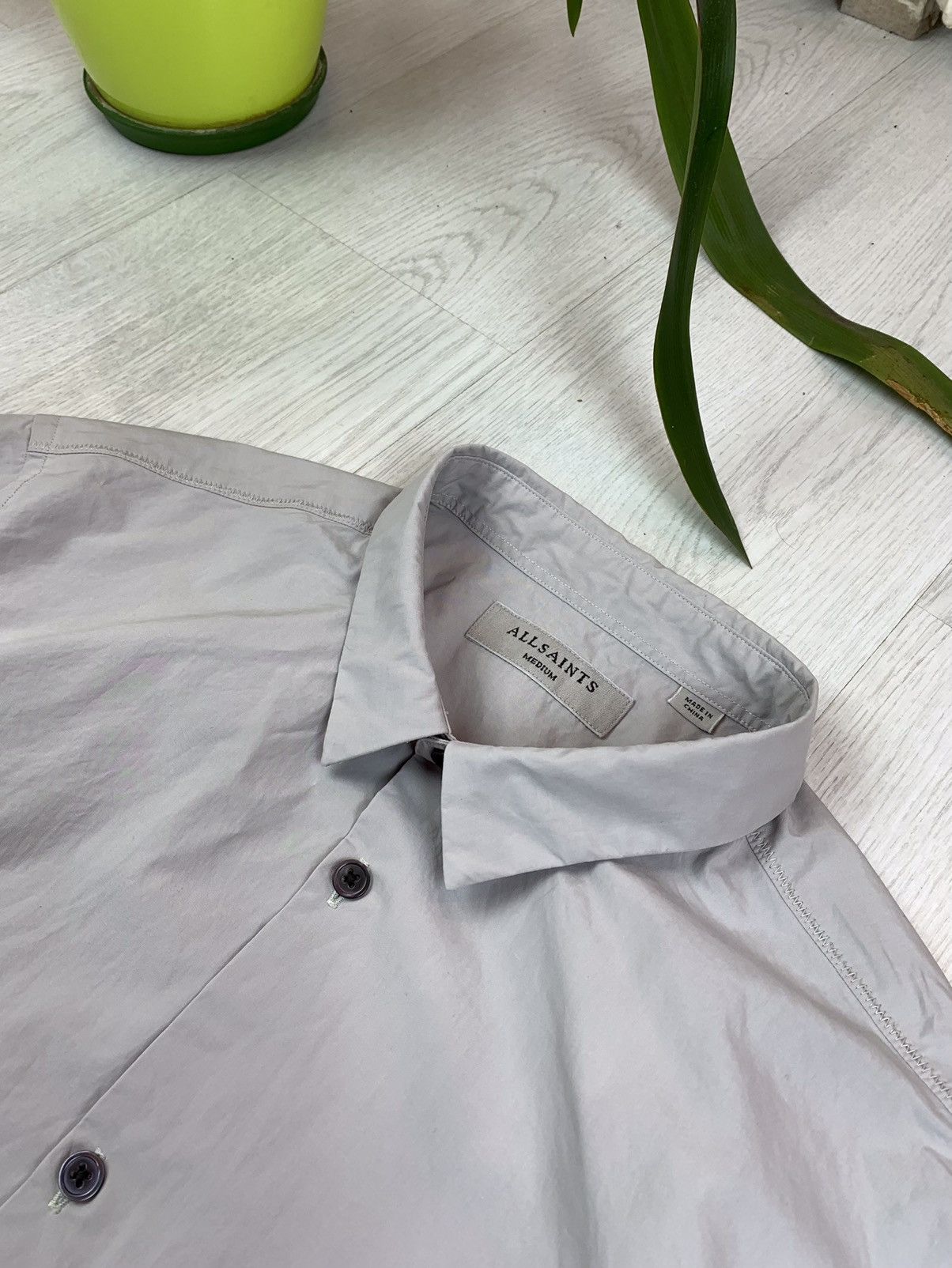 Allsaints Allsaints Long Sleeve Button Shirt Grey Size M Size US M / EU 48-50 / 2 - 4 Thumbnail
