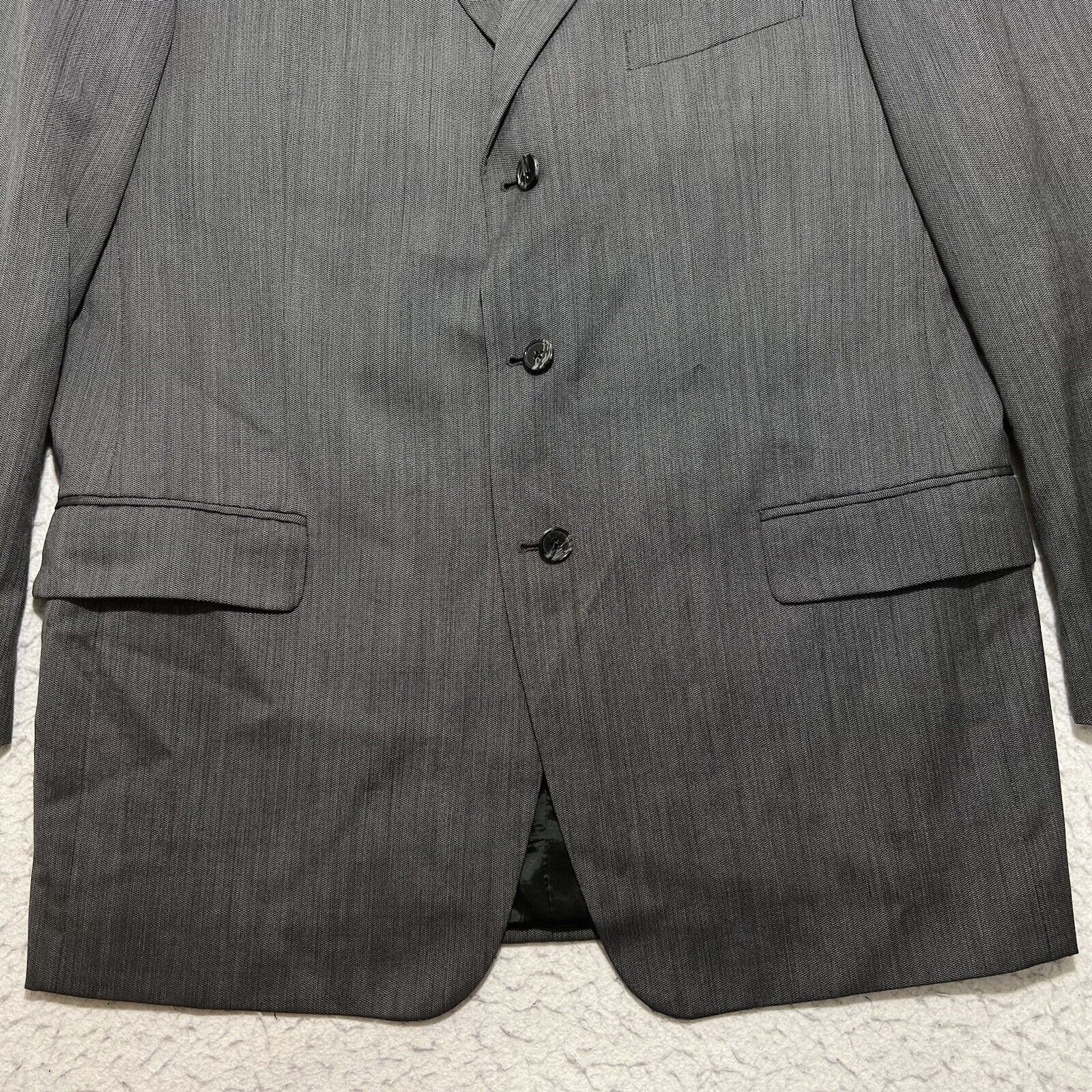 Joseph Abboud Joseph Abboud Worsted Wool Gray Suit Jacket Nordstrom USA Size 44L - 3 Thumbnail