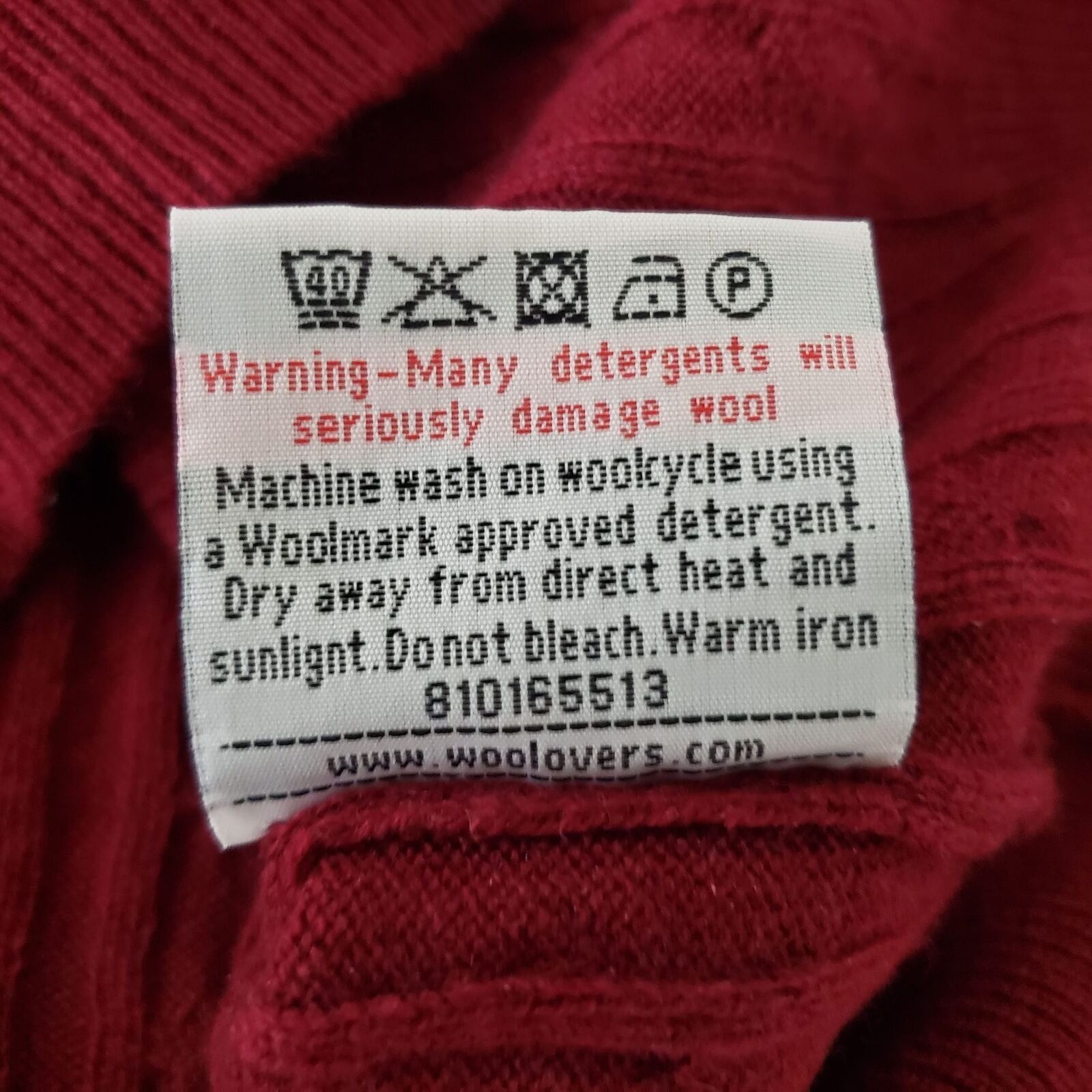 Designer Woolovers Cable Knit Sweater Womens Sz Small Red Merino Wool Size S / US 4 / IT 40 - 9 Thumbnail