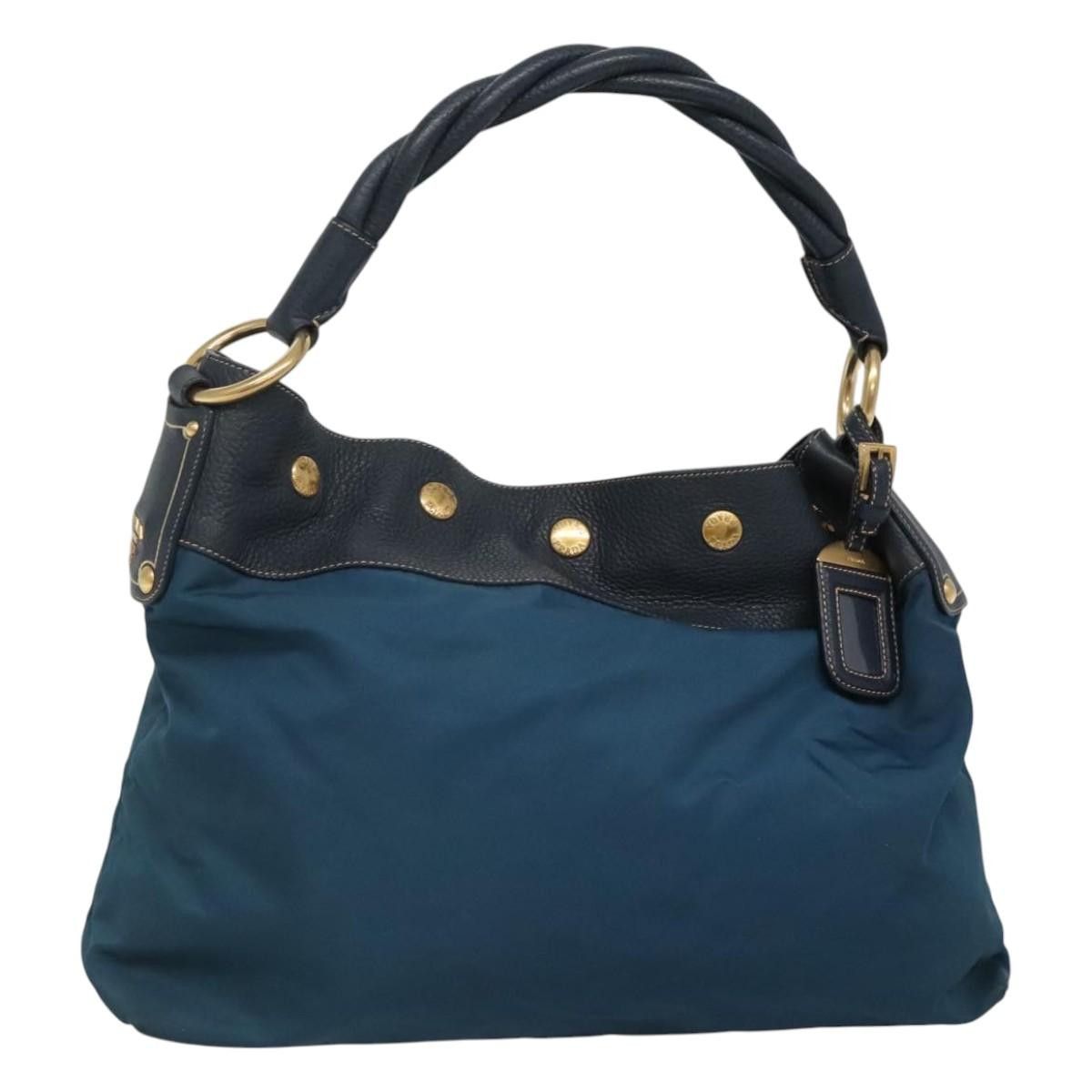 Prada Shoulder Bag Nylon Blue Auth 117720, Women's