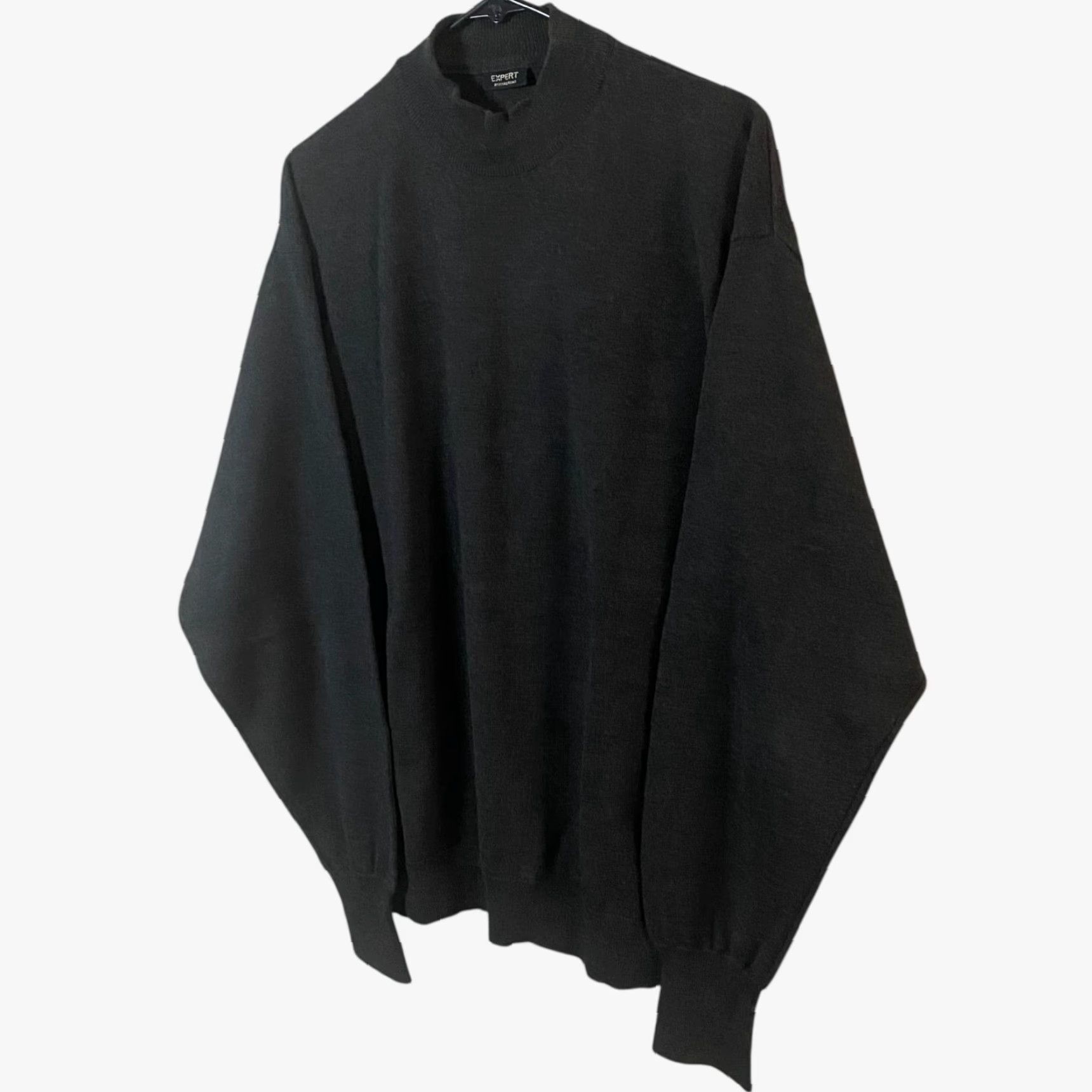 Evergreen VINTAGE Evergreen Merino Wool Sweater Gray XL Lightweight Mock Neck Pullover Mens Size US XL / EU 56 / 4 - 2 Thumbnail