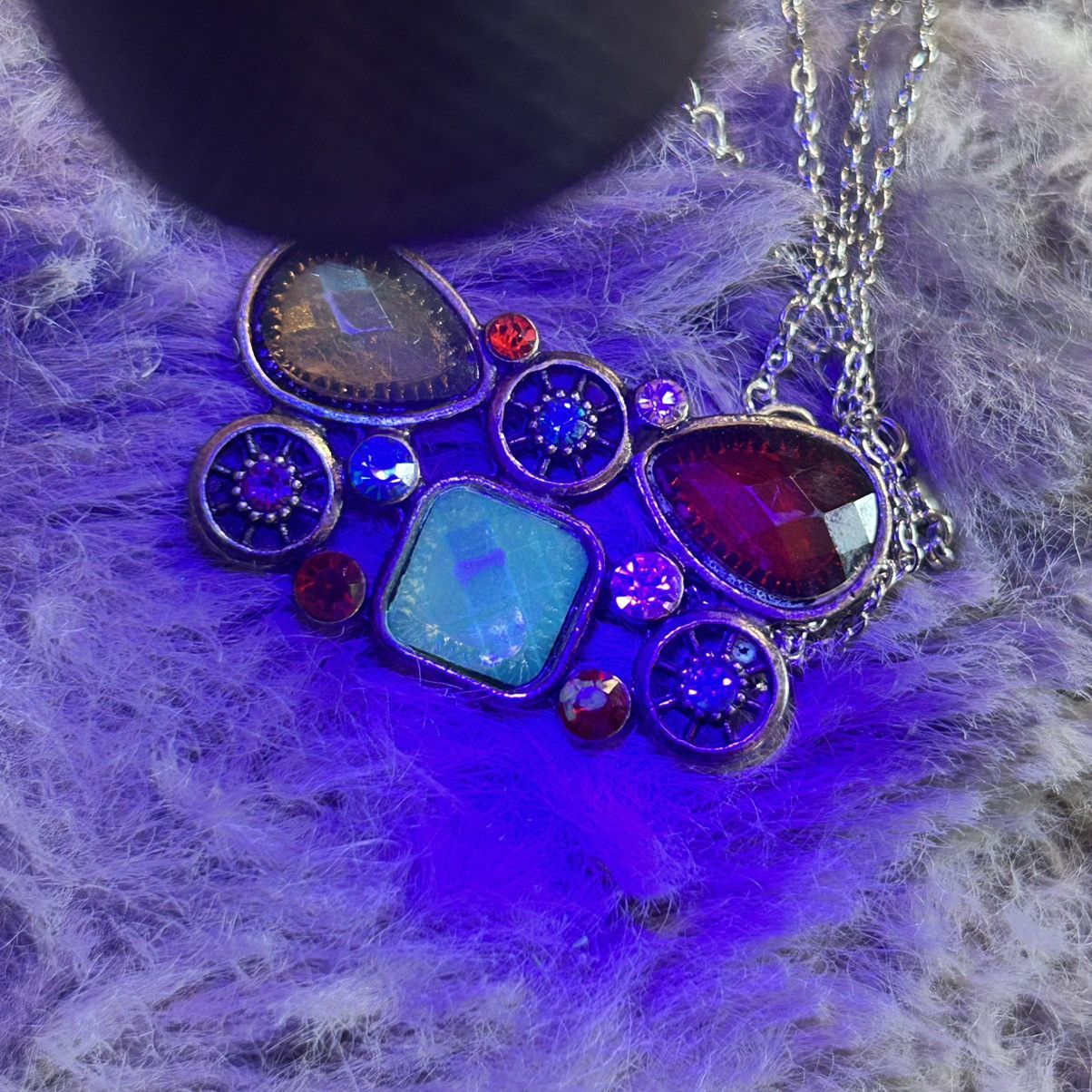 Handmade Handcrafted repurpose colorful pendant on chain necklace Size ONE SIZE - 7 Thumbnail