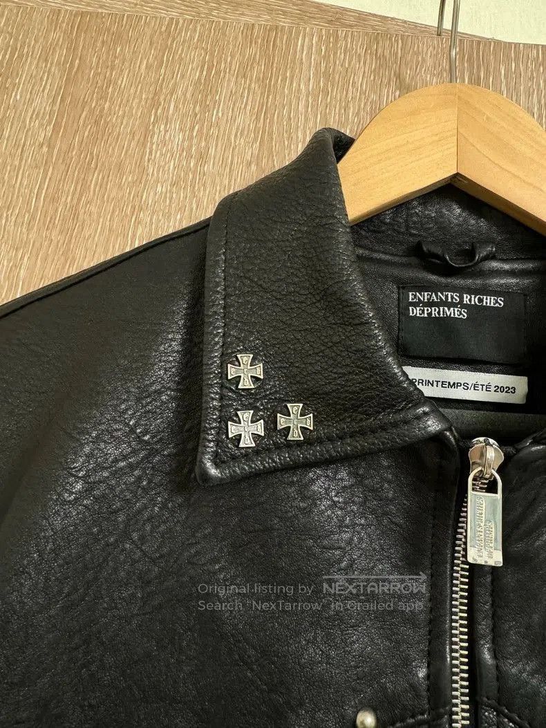 Enfants Riches Deprimes Black Leather Jacket with Silver Studs. Size US M / EU 48-50 / 2 - 5 Thumbnail