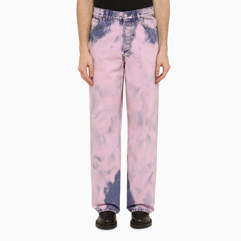 image of Dries Van Noten Pine Pink Tie-Dye Jeans in Brown, Men's (Size 33)