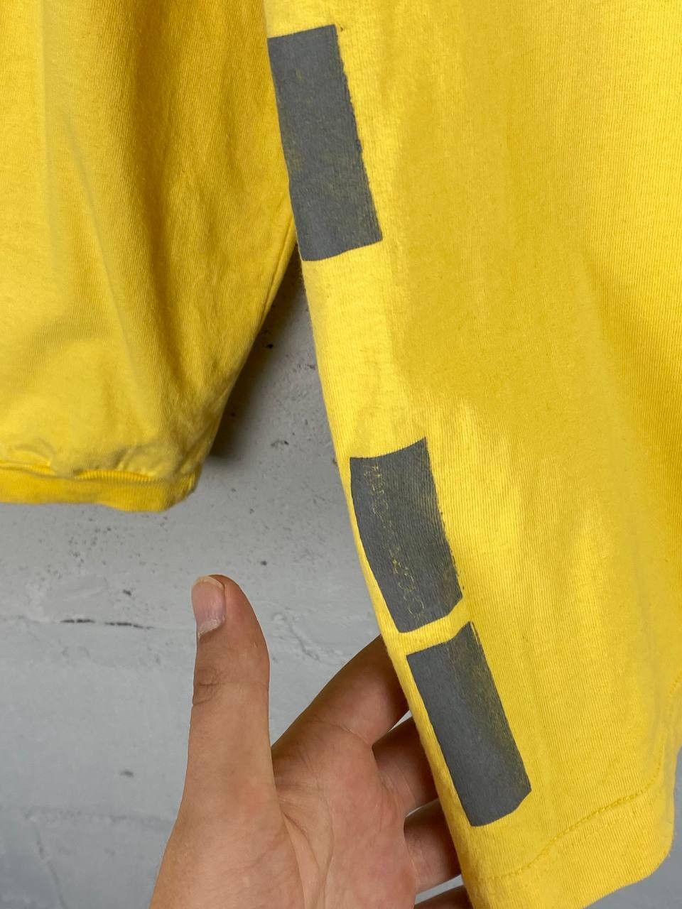 Mandarina Duck 2000's Mandarina Duck Yellow Avant Garde LS T Shirt Size US XL / EU 56 / 4 - 5 Thumbnail