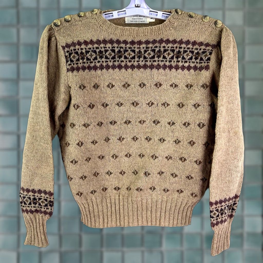 Vintage VINTAGE Al Fresco Design Wool Cardigan Sweater Womens M Brown Argyle/Diamond Pattern Size M / US 6-8 / IT 42-44 - 1 Thumbnail