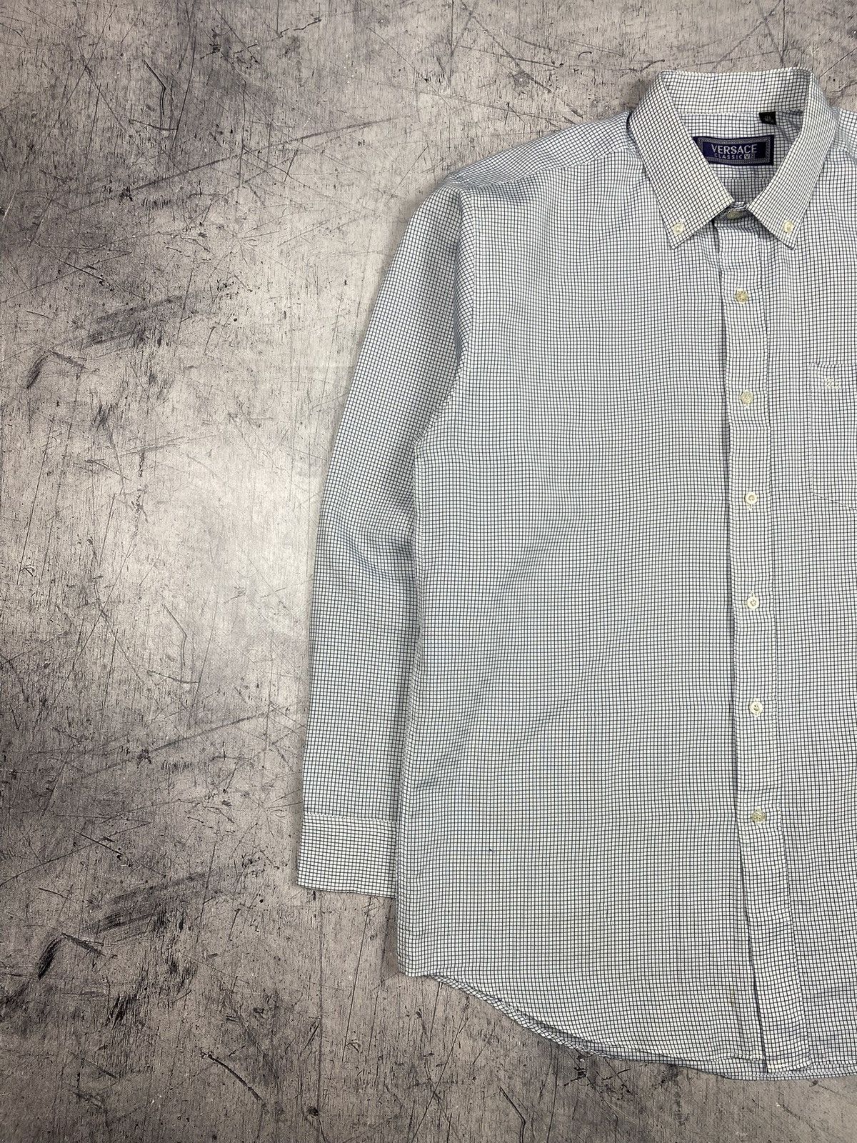 Versace Vintage Versace Classic V2 Micro Check Button Down Shirt Size US XL / EU 56 / 4 - 4 Thumbnail