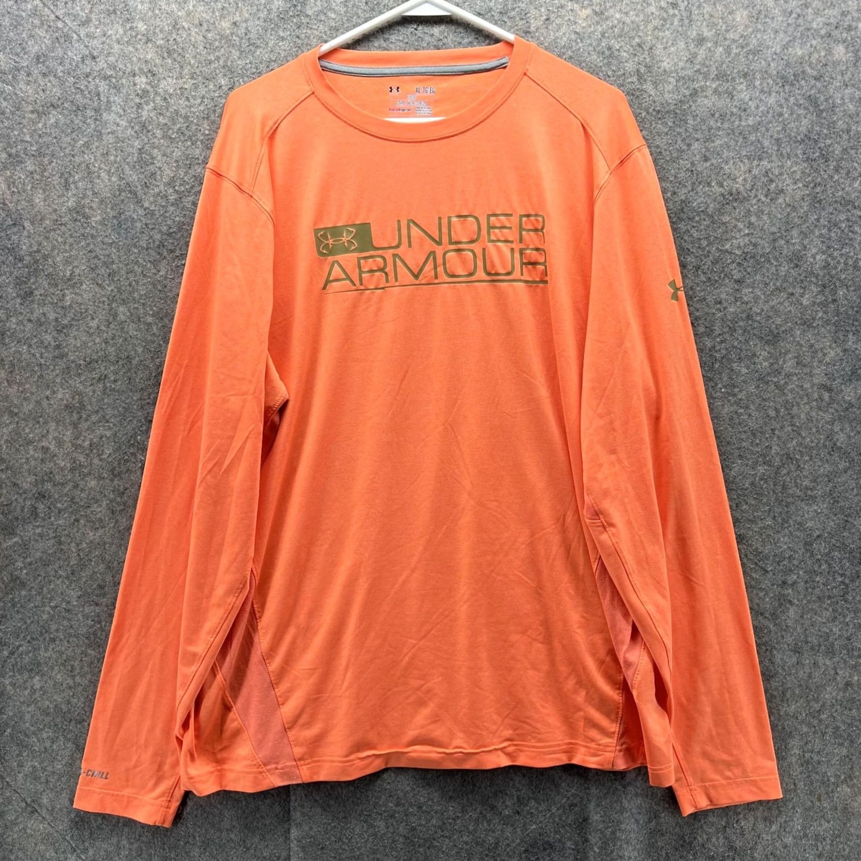 Under Armour Under Armour Shirt Men XL Orange Loose HeatGear Crewneck Tee Long Sleeve Size US XL / EU 56 / 4 - 2 Thumbnail