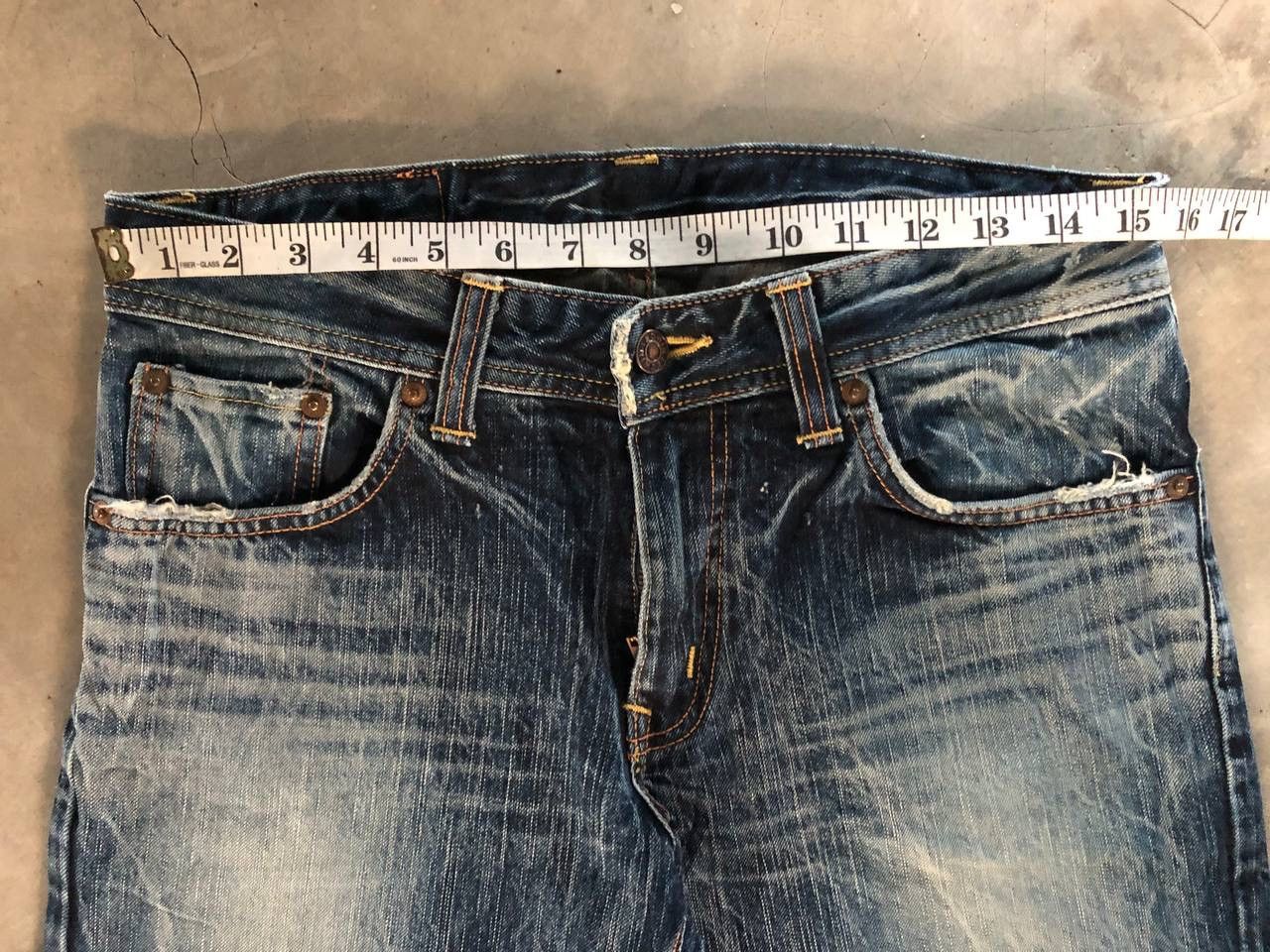 Edwin Vintage Edwin Flare Made In Japan Crazy Art Size 31" - 4 Thumbnail
