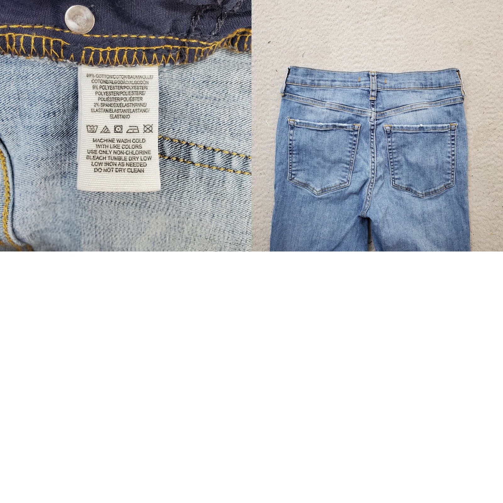 Free People Free People Jeans Womens Size 26 Blue Denim Skinny Distressed 5 Pocket Design Jeans Mens Womens Girls Size 26" / US 2 / IT 38 - 8 Thumbnail