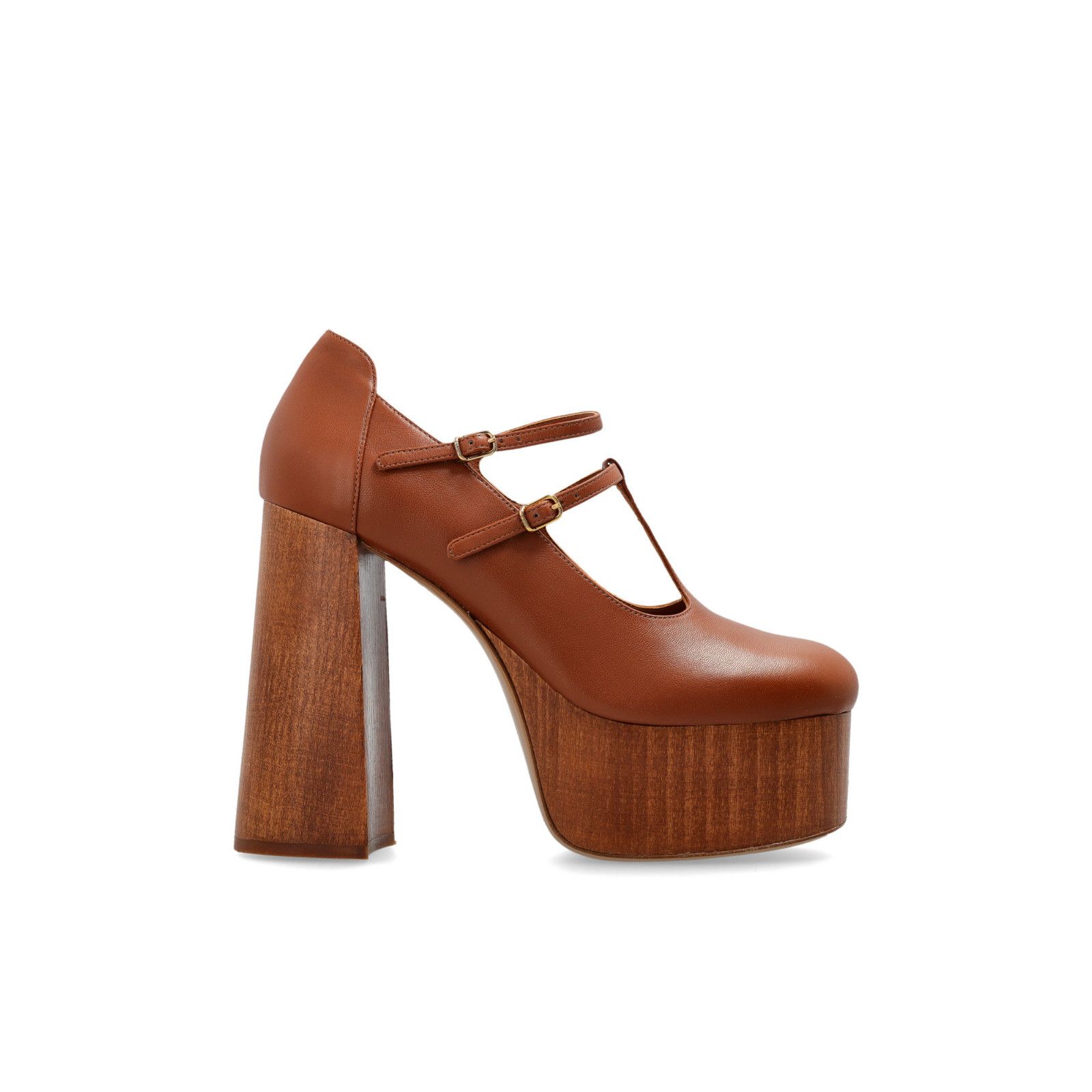 Chloe Loti Platform Brown Leather Sandals New & Authentic (E