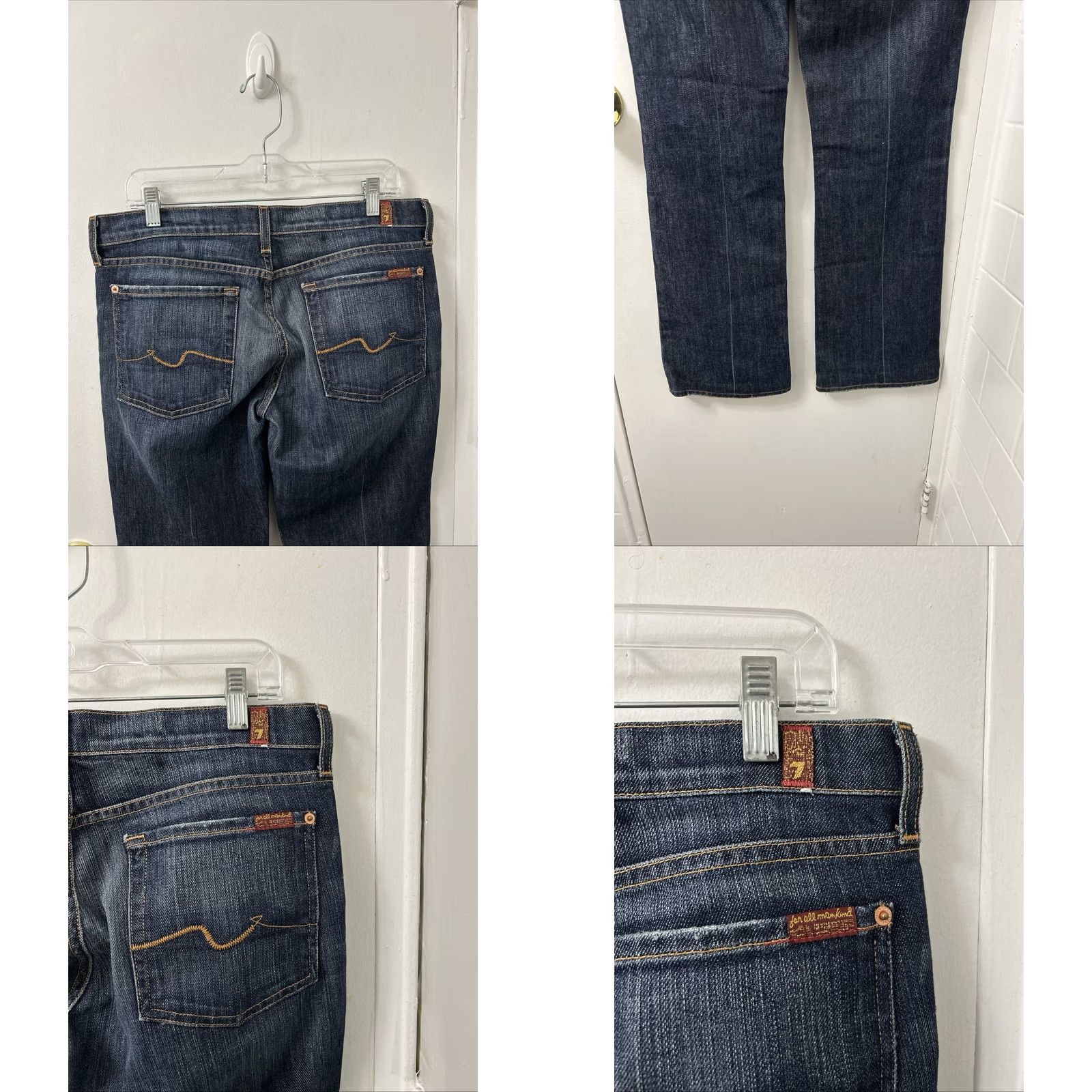 7 For All Mankind VTG 7 For All Mankind Flare Jeans Womens 31x30 Dark Wash Made In USA YKK Denim Size 24" / US 00 / IT 34 - 8 Thumbnail