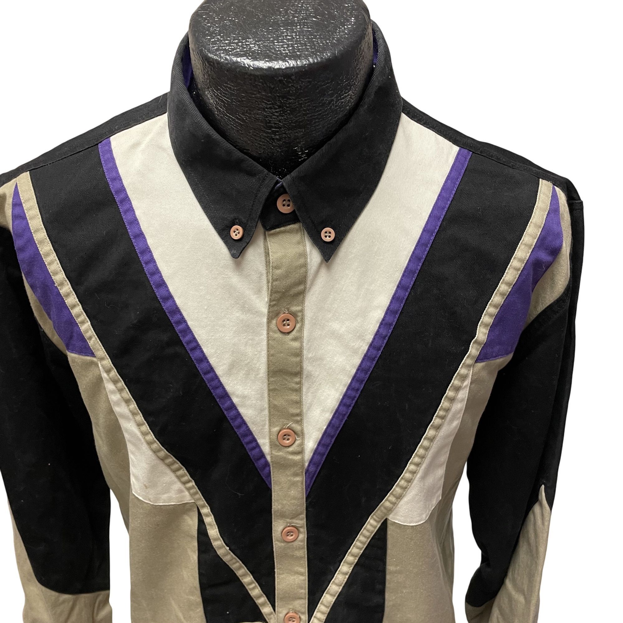 Other Vtg Spindle River Khaki COLORBLOCK Cowboy Western Shirt Size US L / EU 52-54 / 3 - 2 Thumbnail