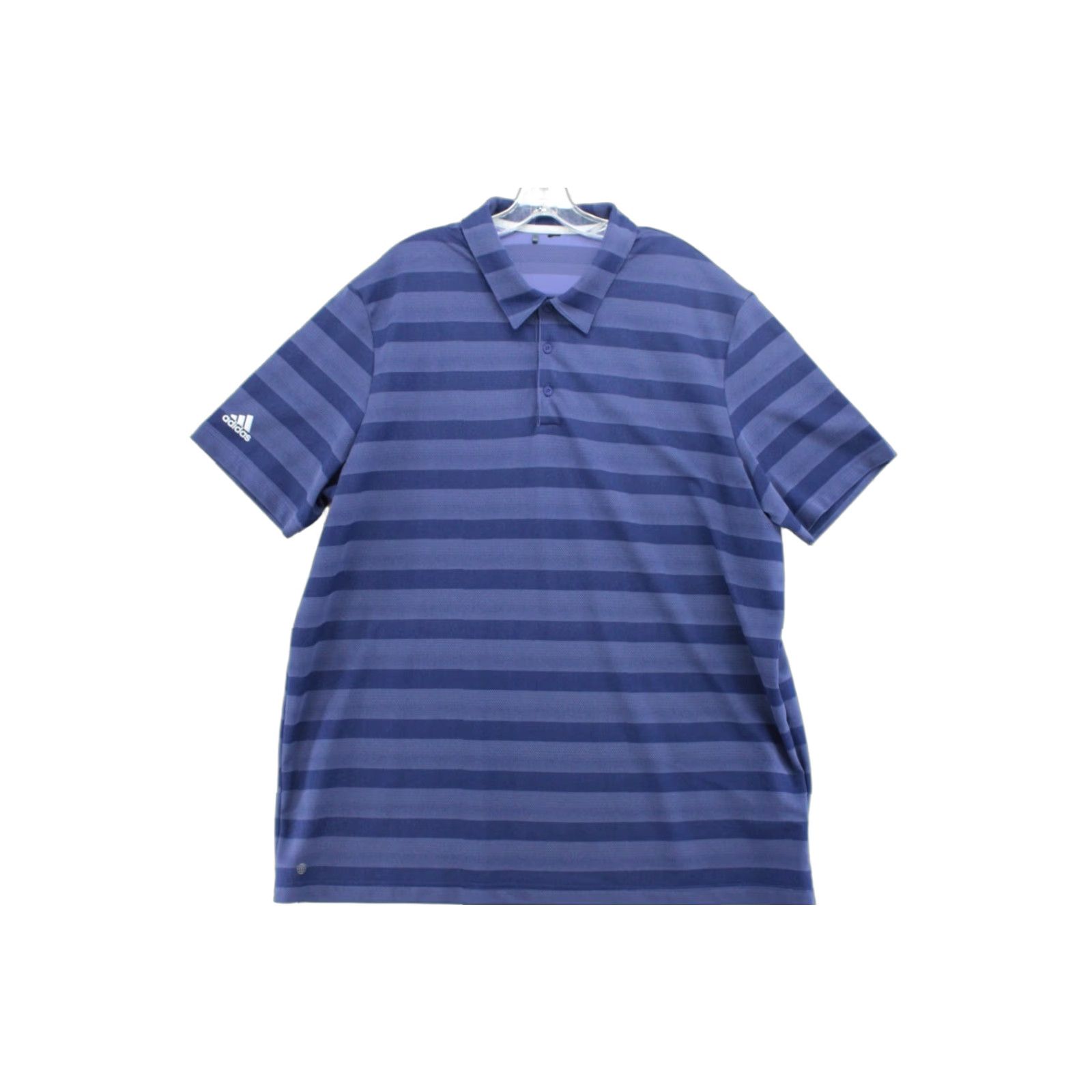 Adidas Adidas Polo Shirt XL Blue Two Color Stripe Golf Short Sleeve H56791 Mens Polo Shirt Size US XL / EU 56 / 4 - 1 Thumbnail