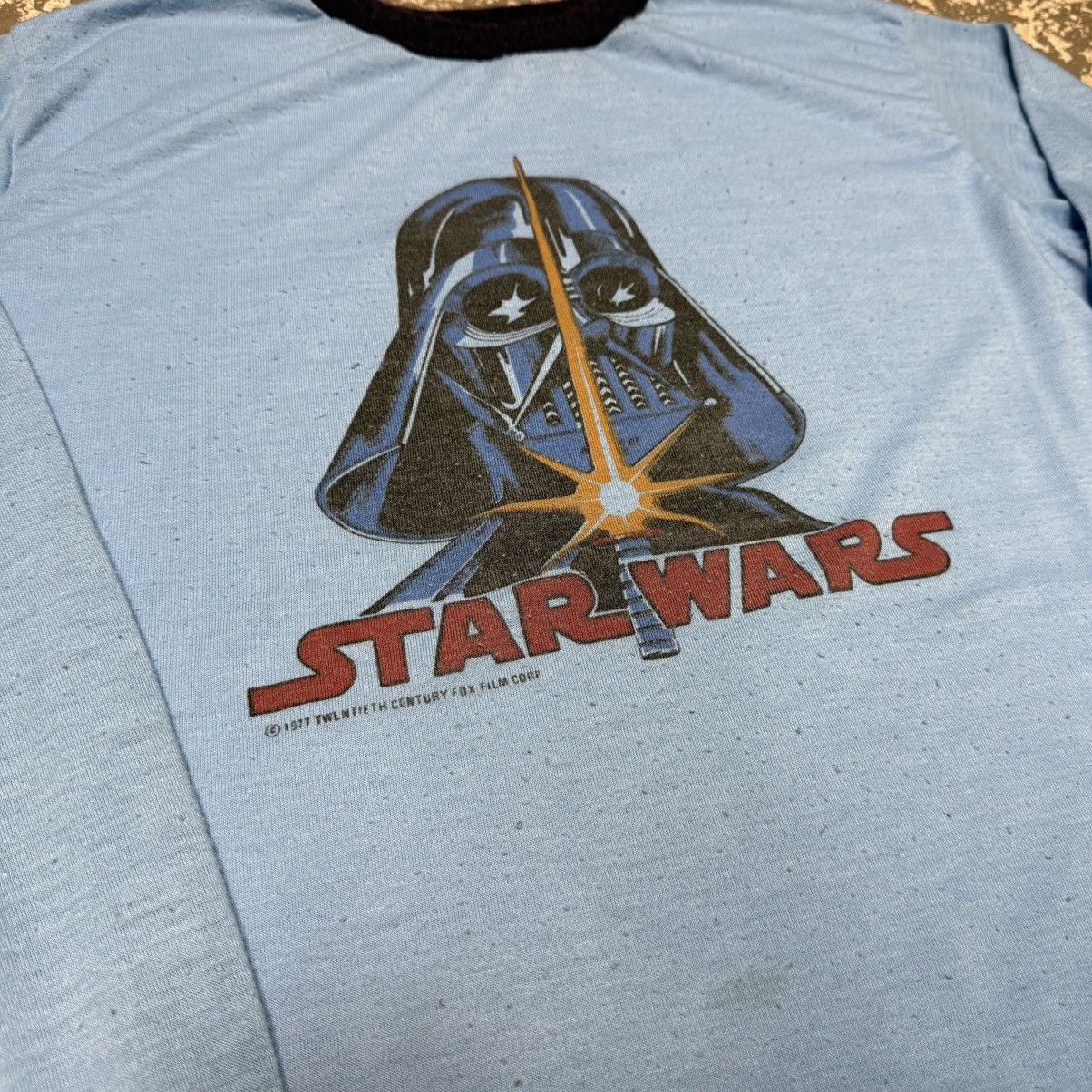 Star Wars True Vintage Star Wars Darth Vader 1977 Baby Blue Long Sleev Size US L / EU 52-54 / 3 - 6 Thumbnail