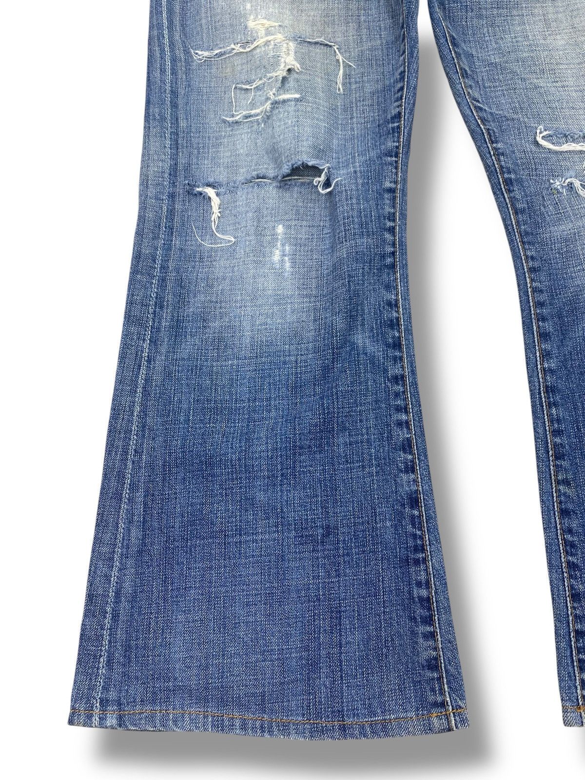 Other The Fillmore Brand Acid Blue Wash Distressed Flare Jeans Size US 32 / EU 48 - 5 Thumbnail