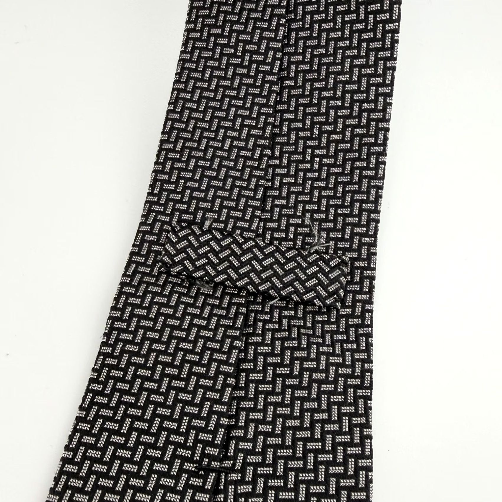 Polo Ralph Lauren Polo Ralph Lauren Tie Black Geometric Silk Hand Made in Italy Mens Size US M / EU 48-50 / 2 - 7 Thumbnail
