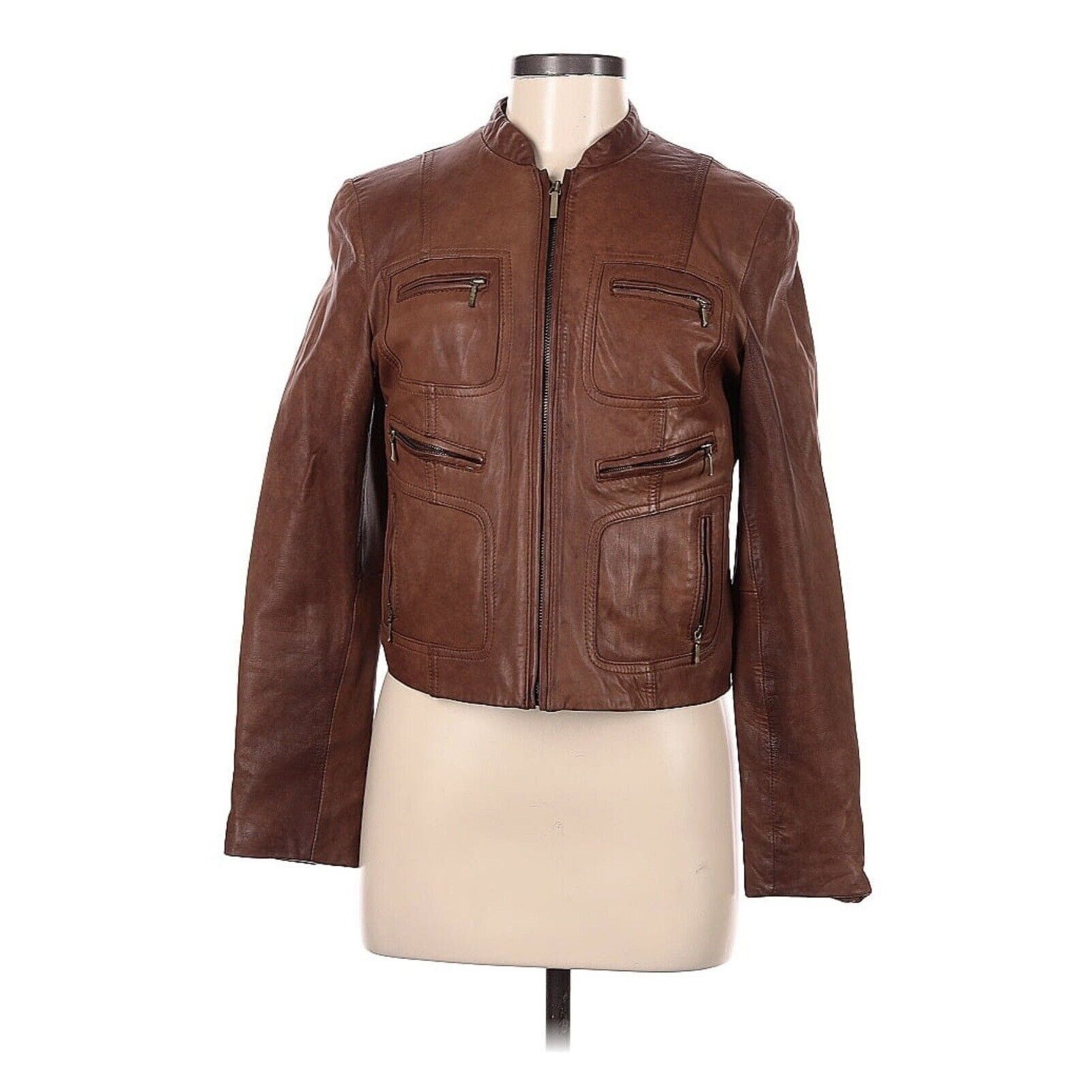 Kenneth Cole Kenneth Cole Brown Soft Moto Leather Jacket Equestrian M Size M / US 6-8 / IT 42-44 - 1 Thumbnail