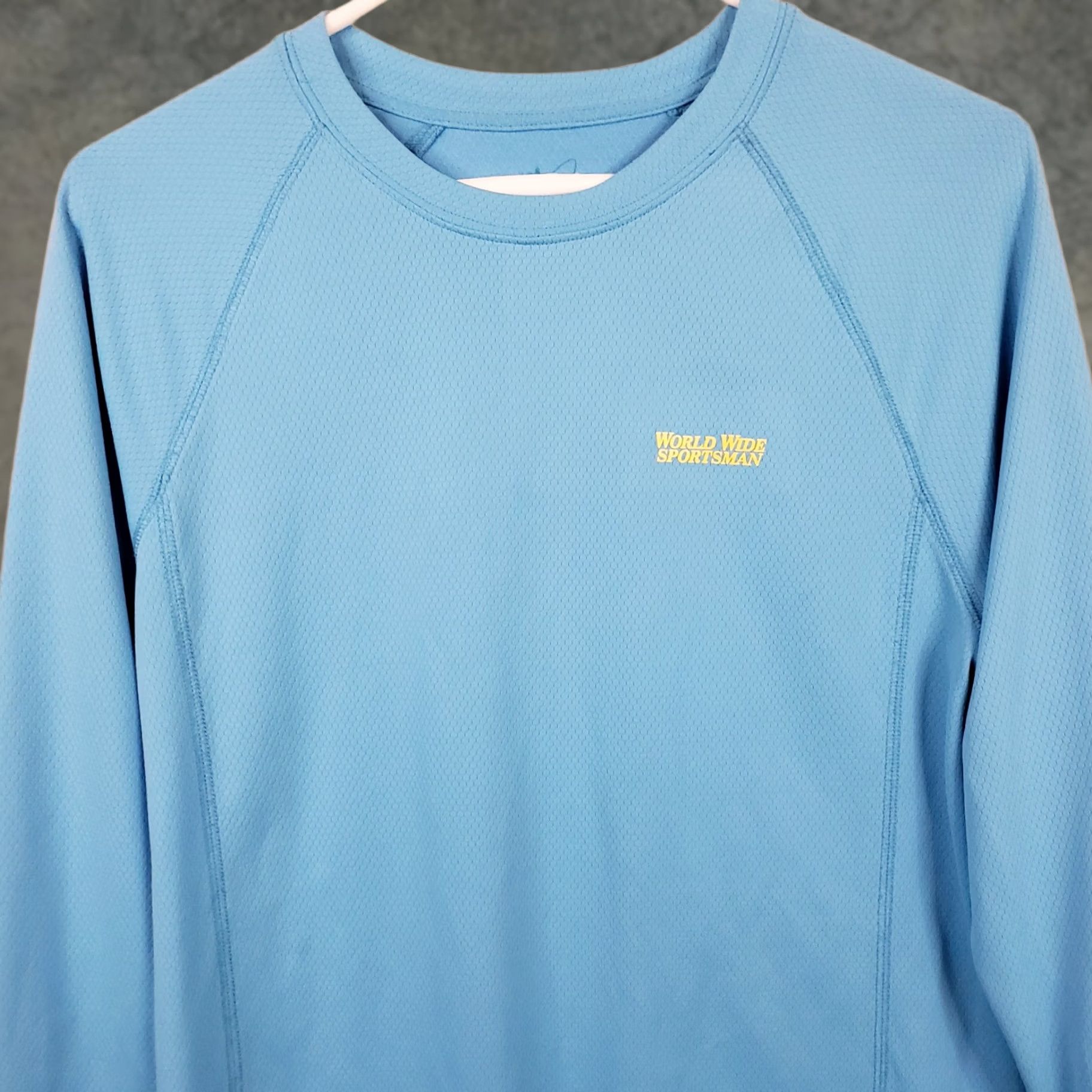 Vintage World Wide Sportsman Shirt Men S Sea Blue Long Sleeve Fishing Sun Shirt Stretch Size US S / EU 44-46 / 1 - 1 Thumbnail