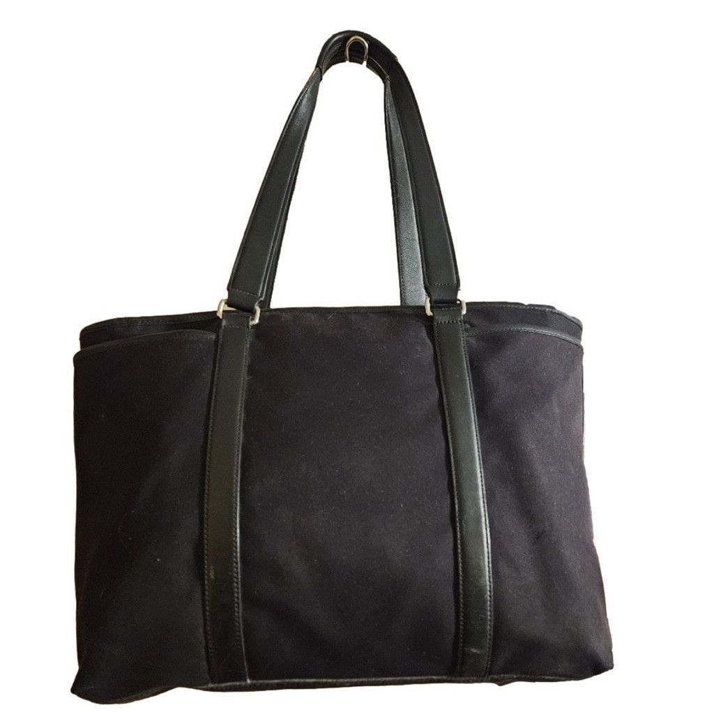 Coach Coach Black Canvas Leather Trim Tote Bag Legacy Leatherware Size ONE SIZE - 4 Thumbnail