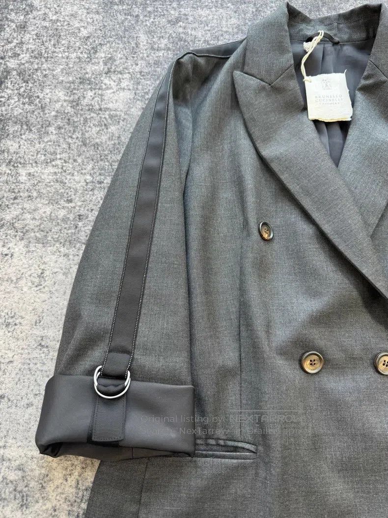 Brunello Cucinelli Brunello Cucinelli New wool double-breasted suit with stud Size S / US 4 / IT 40 - 5 Thumbnail