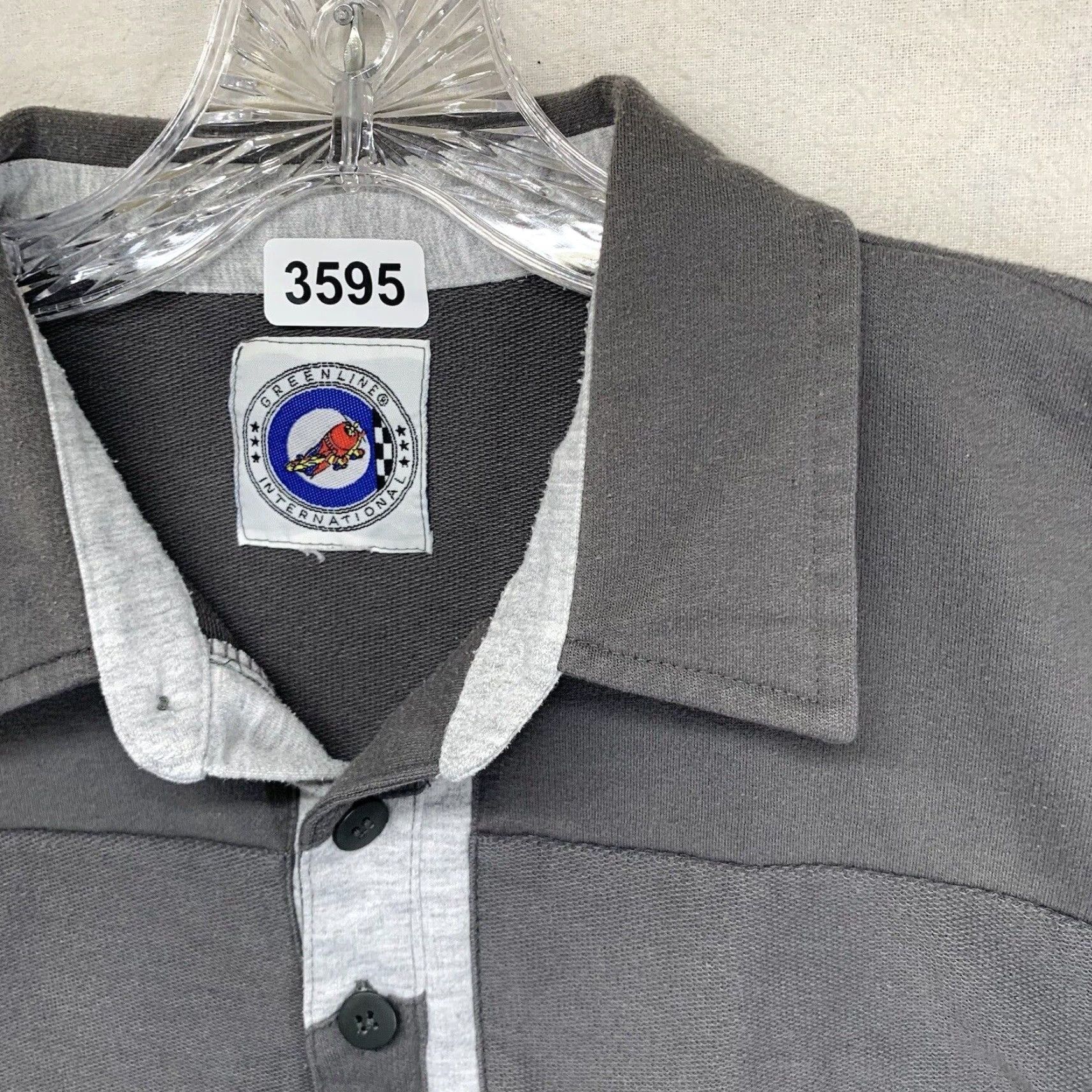 Vintage VINTAGE Greenline International Embroidered Airplane Logo Polo Shirt Gray Cotton Mens Large Size US L / EU 52-54 / 3 - 7 Thumbnail