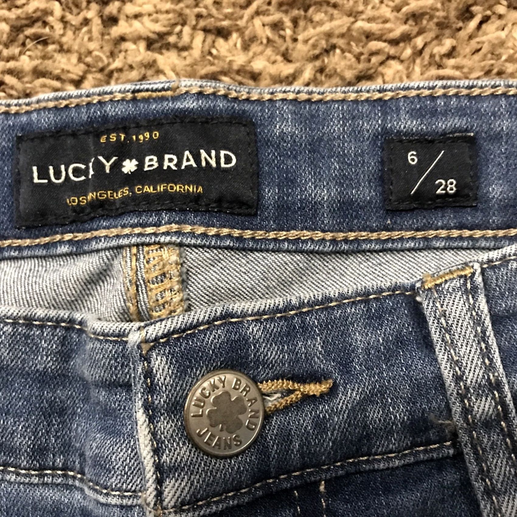 Lucky Brand Lucky Brand Jeans Womens Skinny Denim 6 Blue Cotton Blend Zip Pockets 28in Inseam Regular Rise Low Vintage No Size 28" / US 6 / IT 42 - 2 Thumbnail